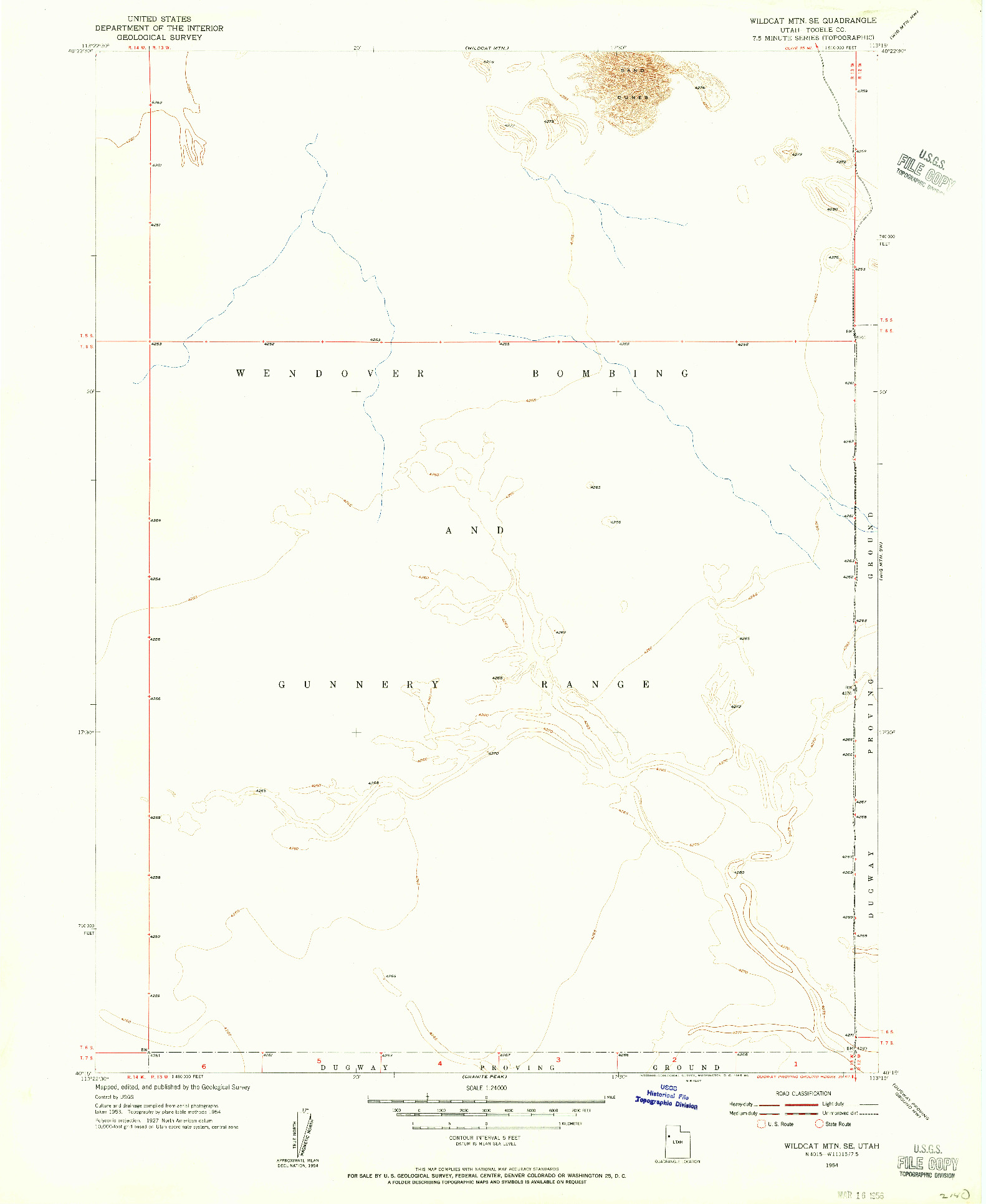 USGS 1:24000-SCALE QUADRANGLE FOR WILDCAT MTN SE, UT 1954