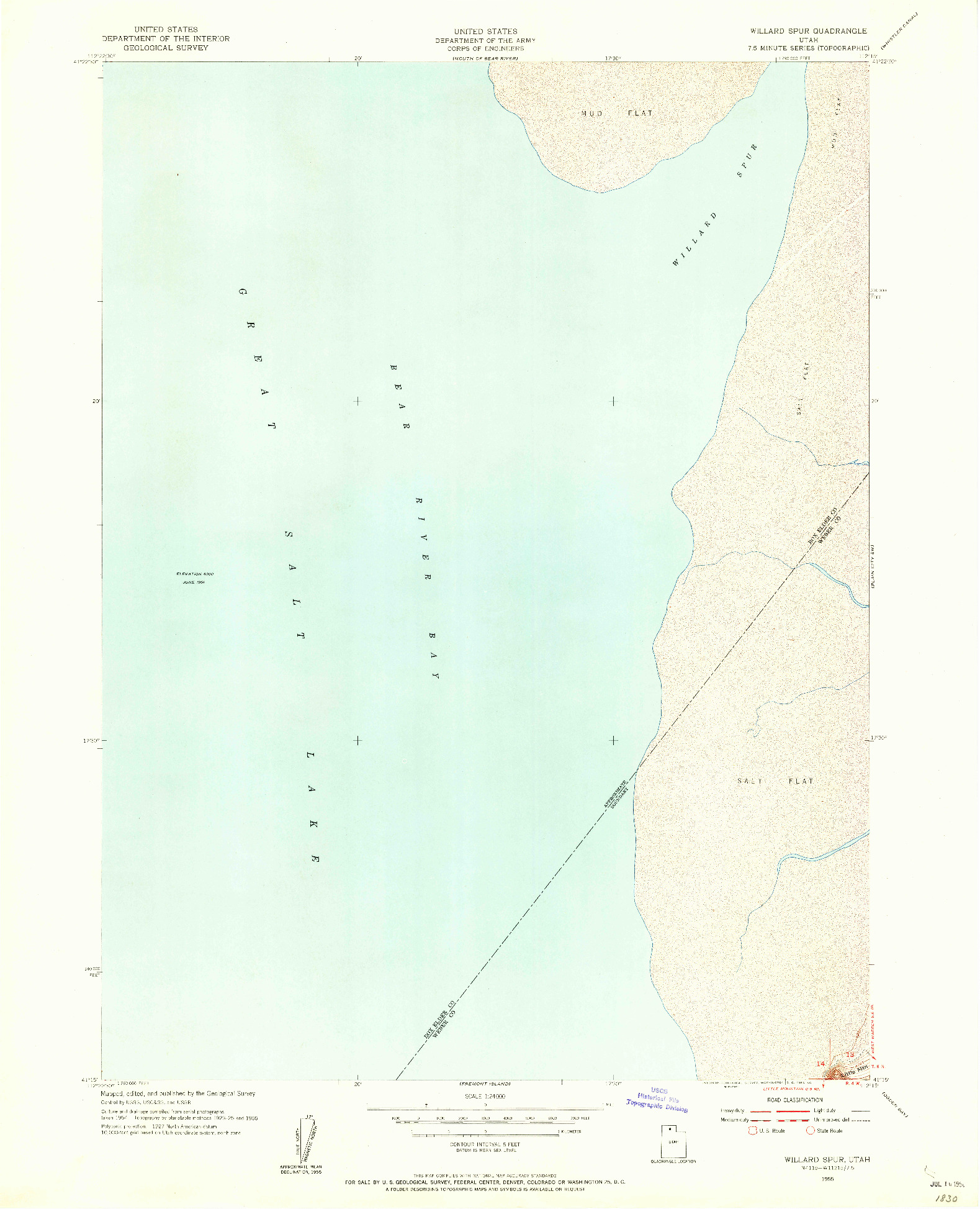 USGS 1:24000-SCALE QUADRANGLE FOR WILLARD SPUR, UT 1955