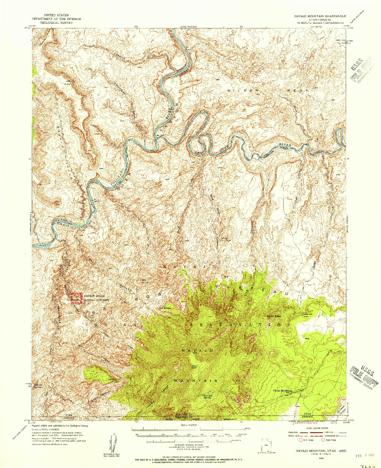 USGS 1:62500-SCALE QUADRANGLE FOR NAVAJO MOUNTAIN, UT 1953