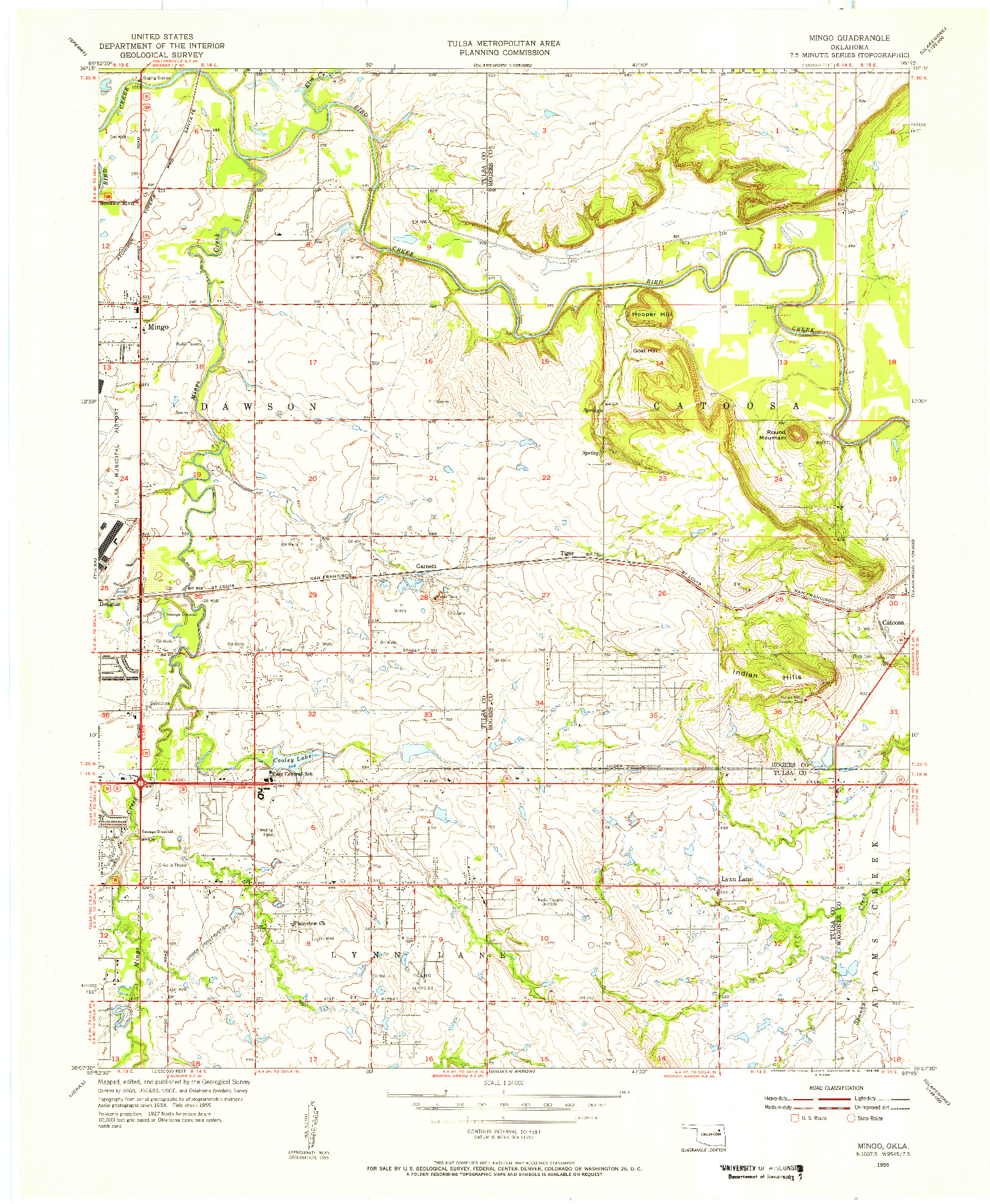 USGS 1:24000-SCALE QUADRANGLE FOR MINGO, OK 1955