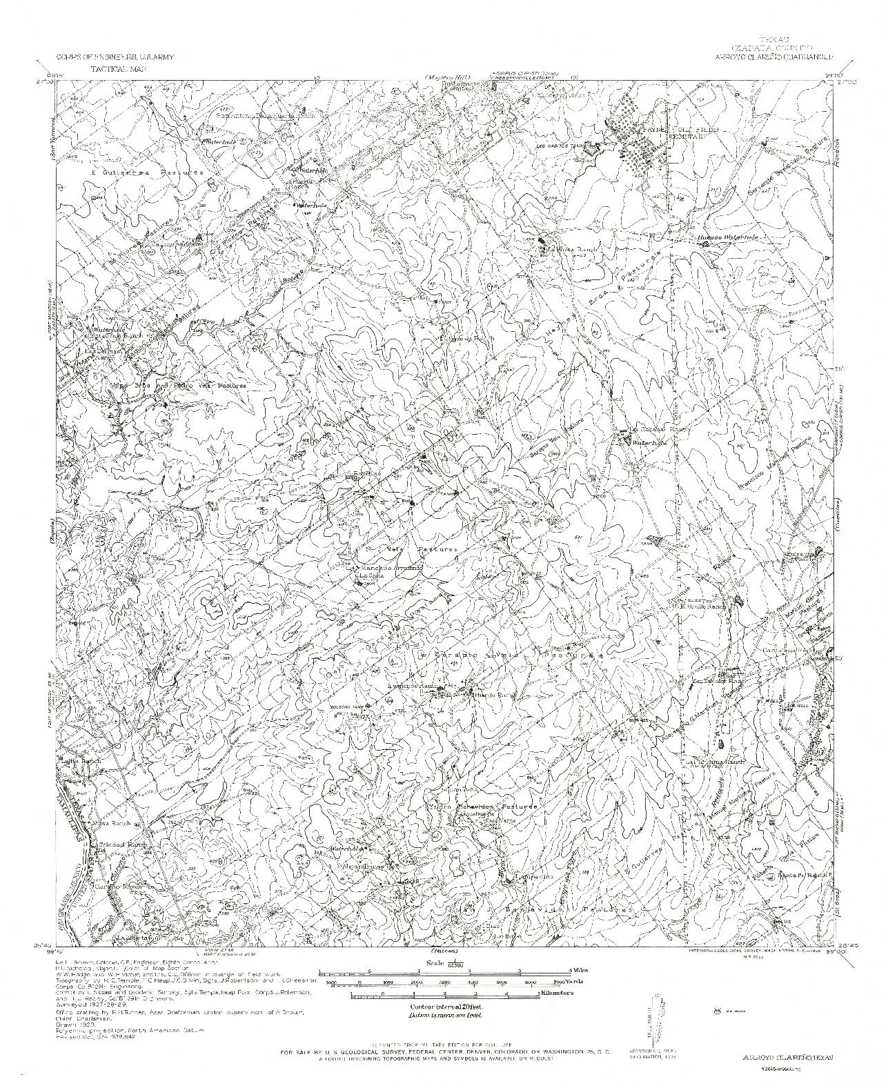 USGS 1:62500-SCALE QUADRANGLE FOR ARROYO CLARENO, TX 1956