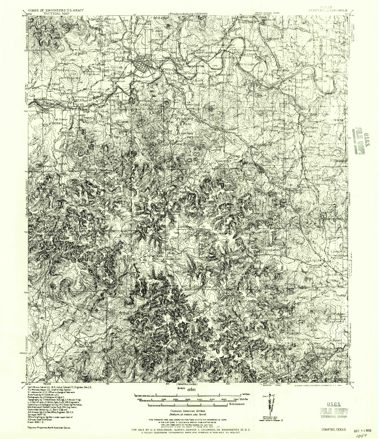 USGS 1:62500-SCALE QUADRANGLE FOR COMFORT, TX 1956
