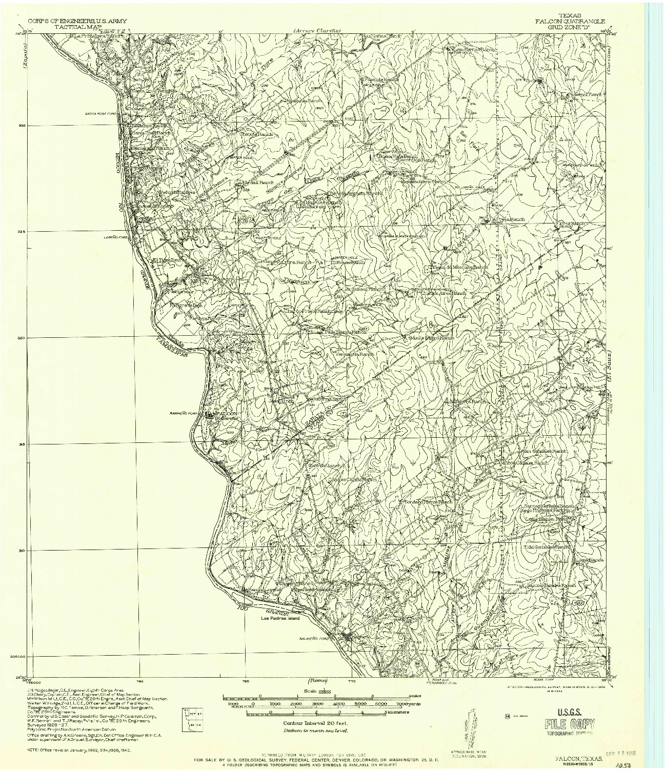 USGS 1:62500-SCALE QUADRANGLE FOR FALCON, TX 1938