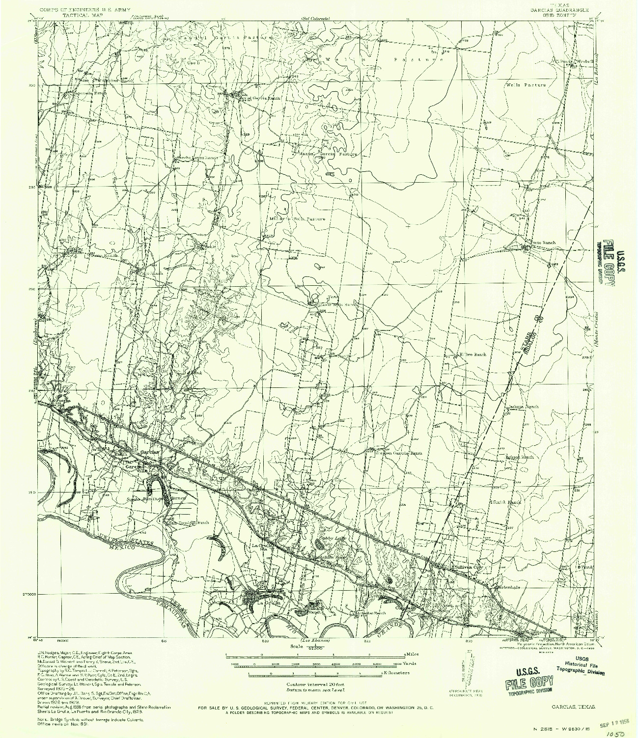 USGS 1:62500-SCALE QUADRANGLE FOR GARCIAS, TX 1956
