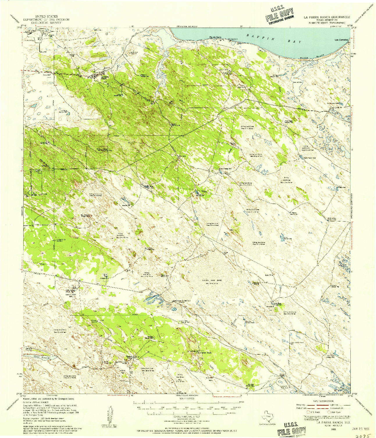 USGS 1:62500-SCALE QUADRANGLE FOR LA PARRA RANCH, TX 1955