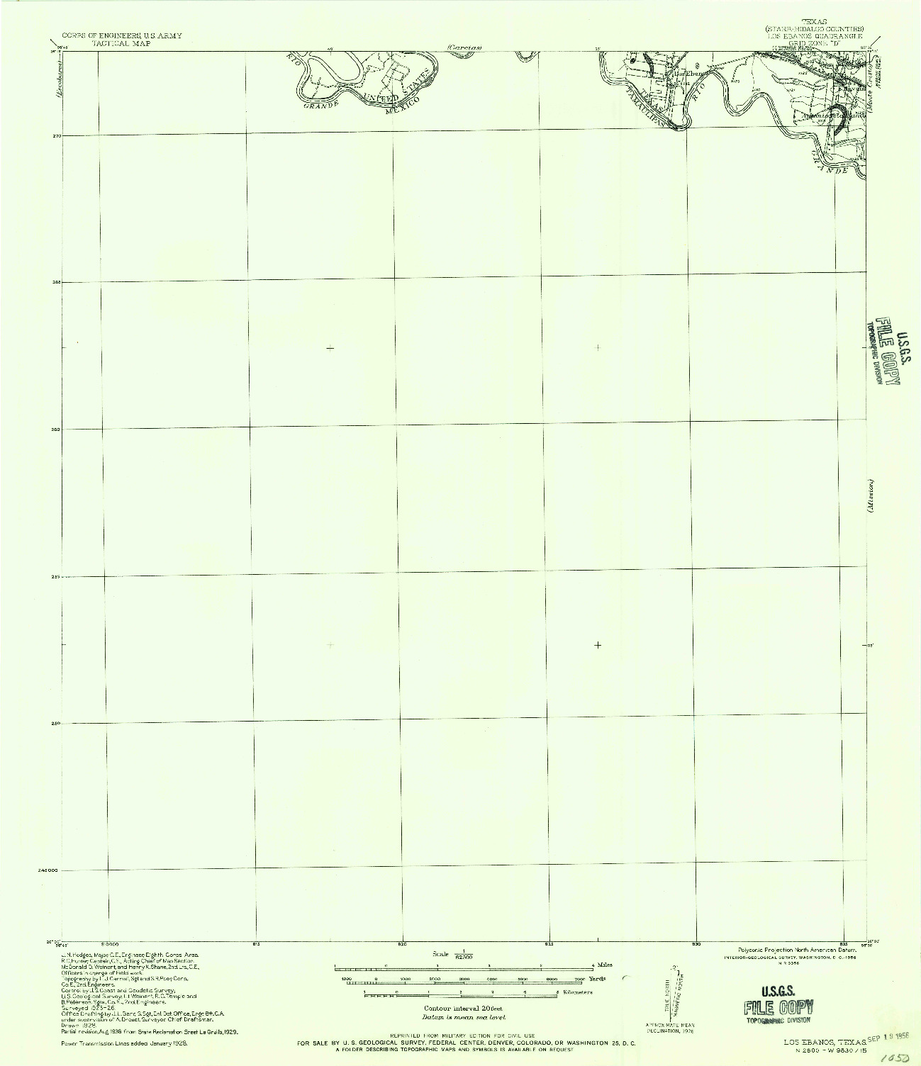 USGS 1:62500-SCALE QUADRANGLE FOR LOS EBANOS, TX 1956