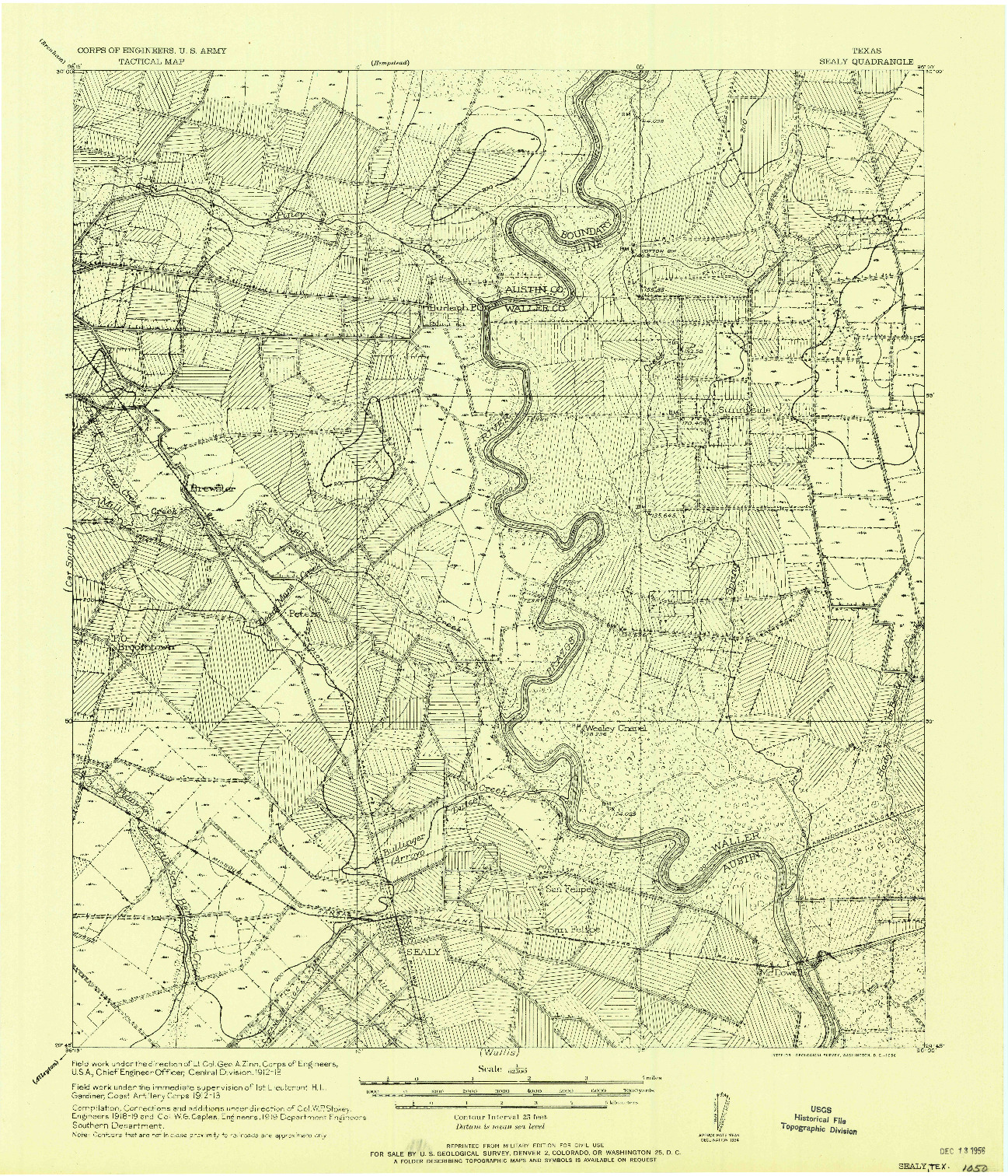 USGS 1:62500-SCALE QUADRANGLE FOR SEALY, TX 1956