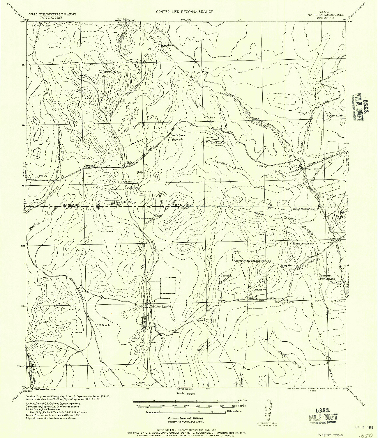 USGS 1:62500-SCALE QUADRANGLE FOR TARPLEY, TX 1956