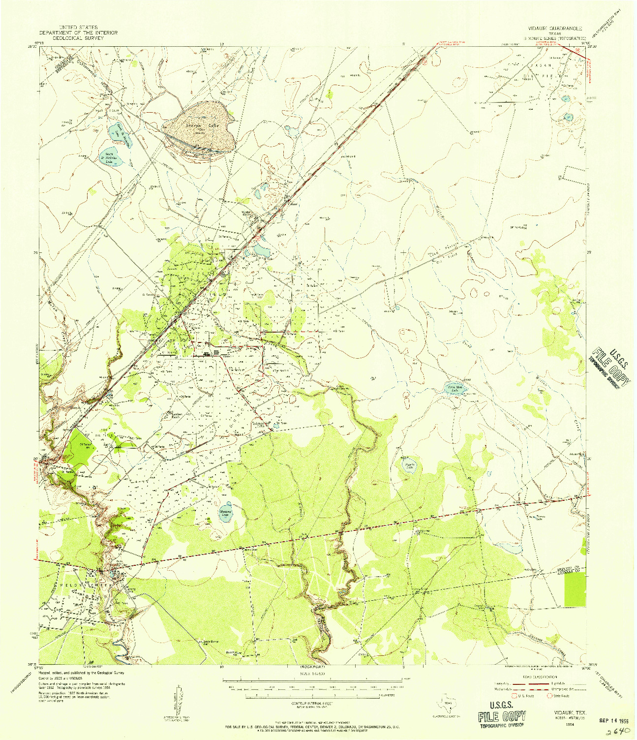 USGS 1:62500-SCALE QUADRANGLE FOR VIDAURRI, TX 1954