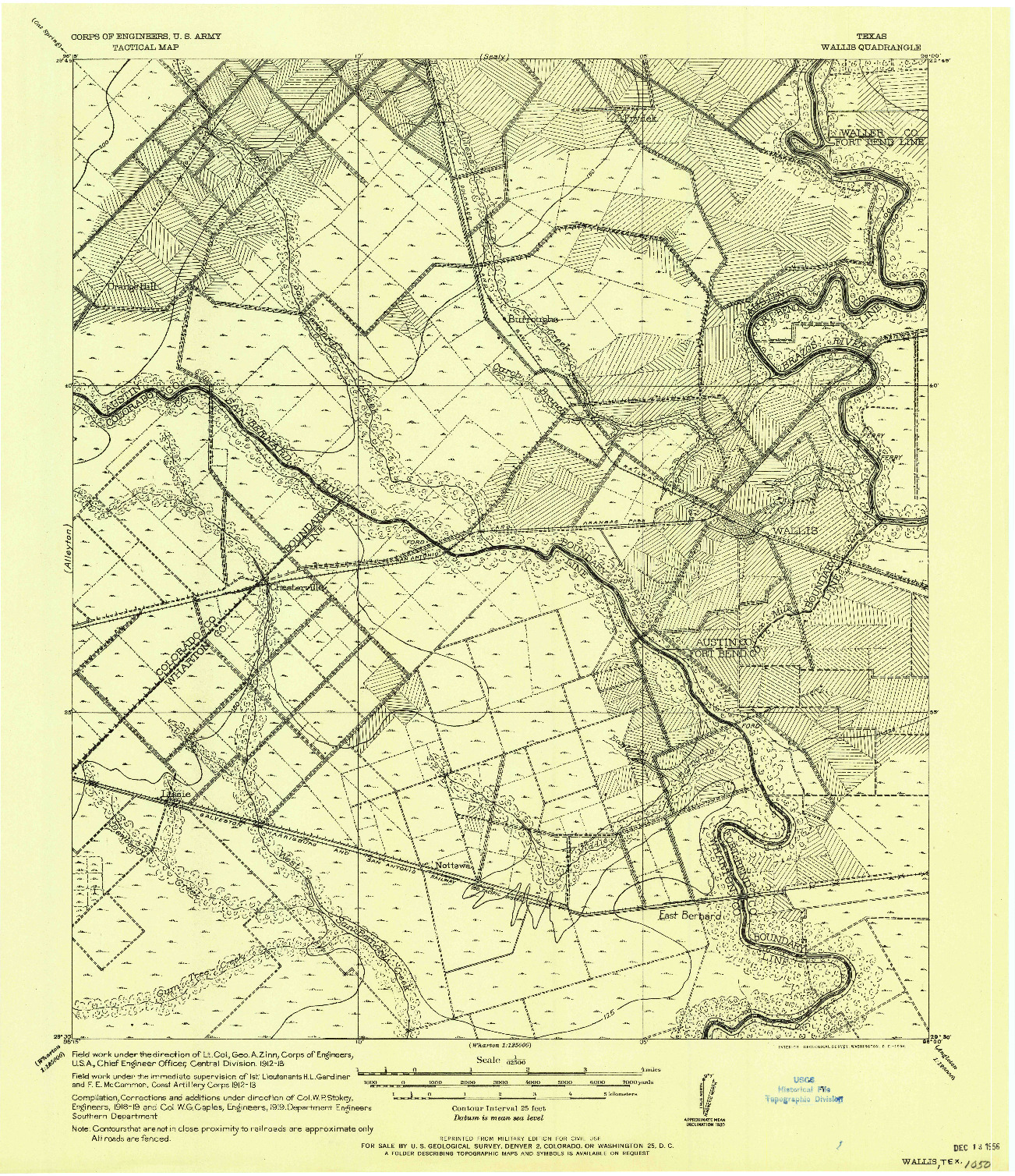 USGS 1:62500-SCALE QUADRANGLE FOR WALLIS, TX 1956