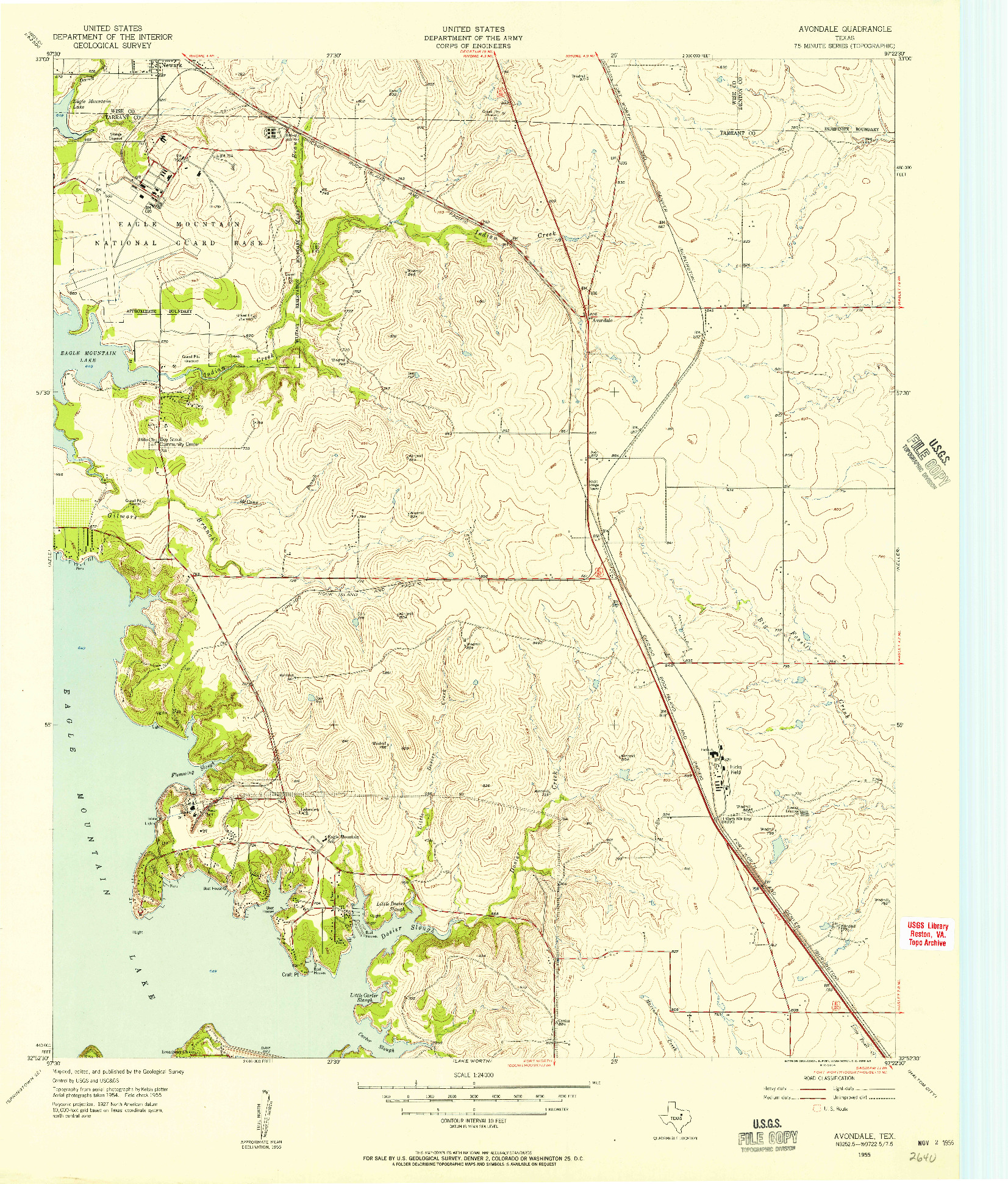 USGS 1:24000-SCALE QUADRANGLE FOR AVONDALE, TX 1955