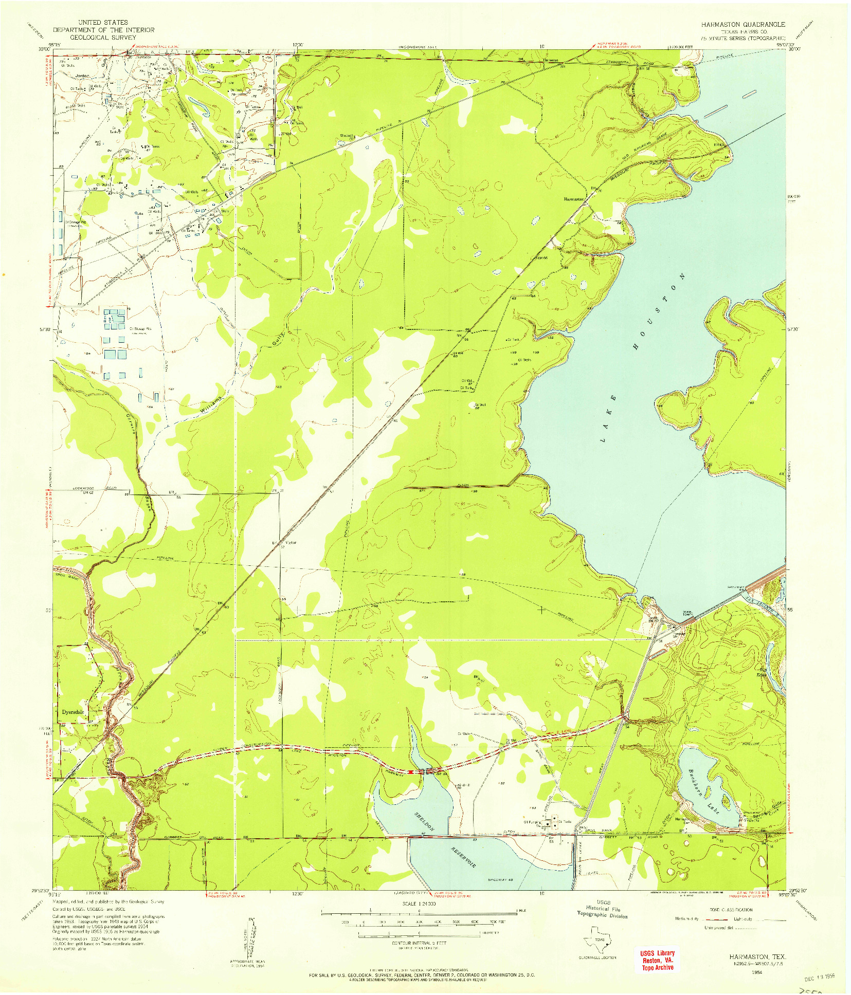 USGS 1:24000-SCALE QUADRANGLE FOR HARMASTON, TX 1954