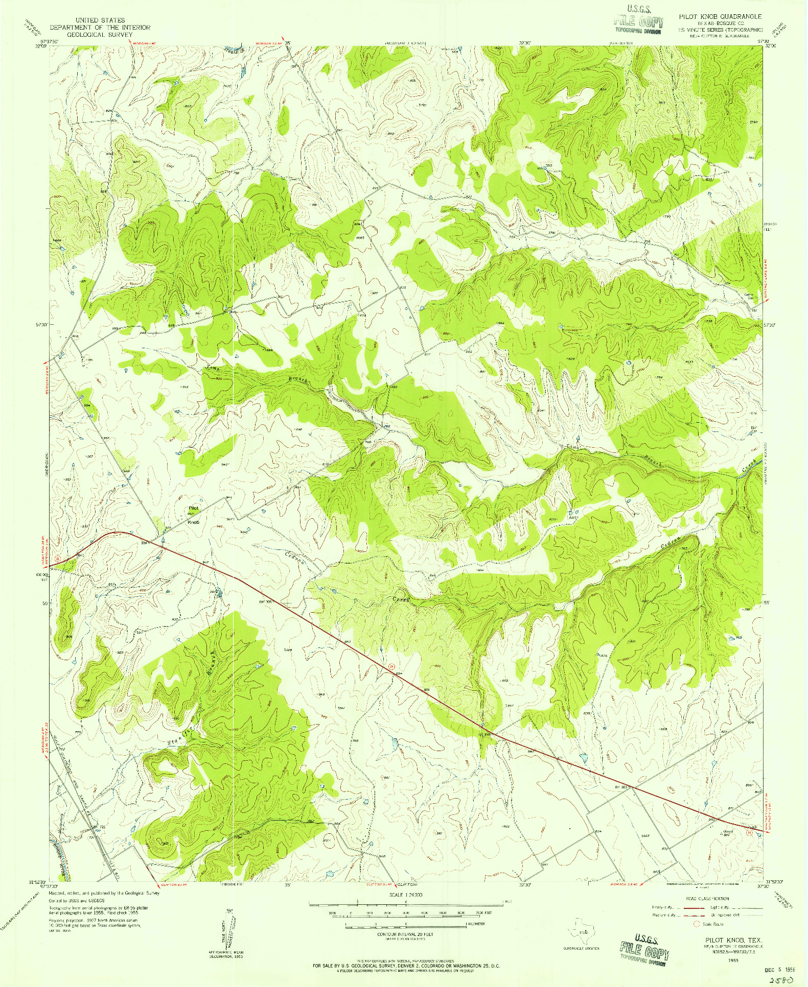 USGS 1:24000-SCALE QUADRANGLE FOR PILOT KNOB, TX 1955