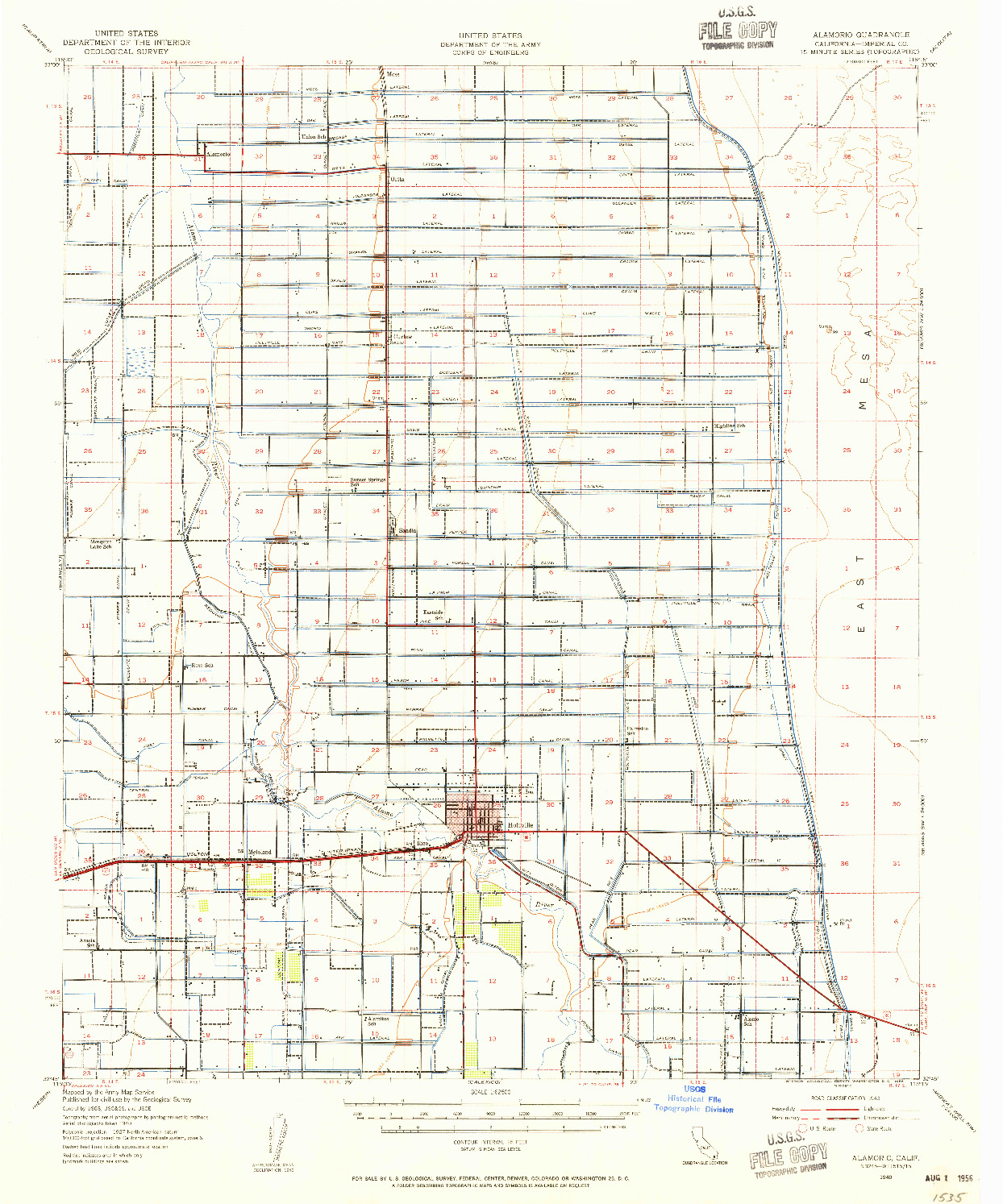 USGS 1:62500-SCALE QUADRANGLE FOR ALAMORIO, CA 1940