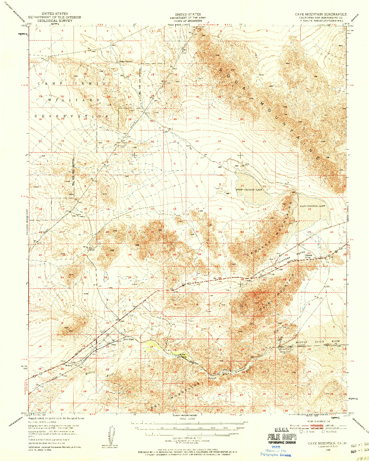 USGS 1:62500-SCALE QUADRANGLE FOR CAVE MOUNTAIN, CA 1948