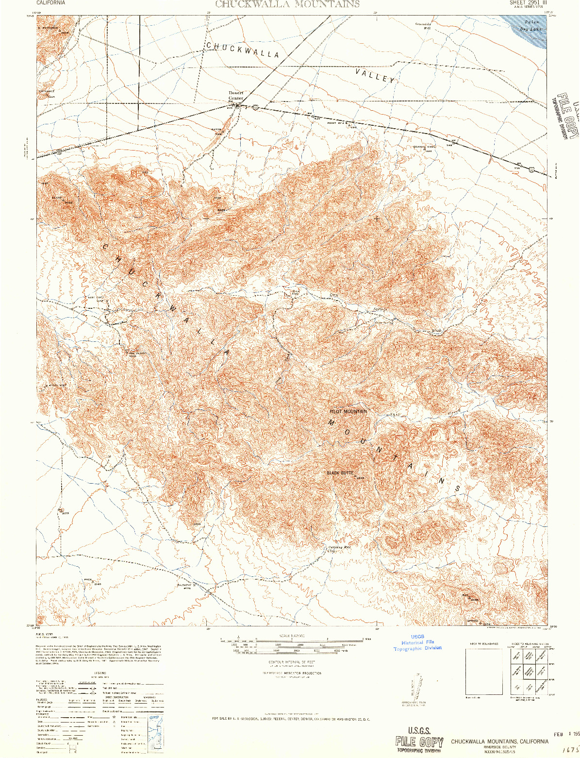 USGS 1:62500-SCALE QUADRANGLE FOR CHUCKWALLA MOUNTAINS, CA 1944