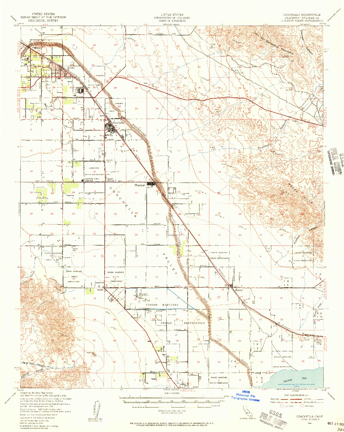USGS 1:62500-SCALE QUADRANGLE FOR COACHELLA, CA 1941