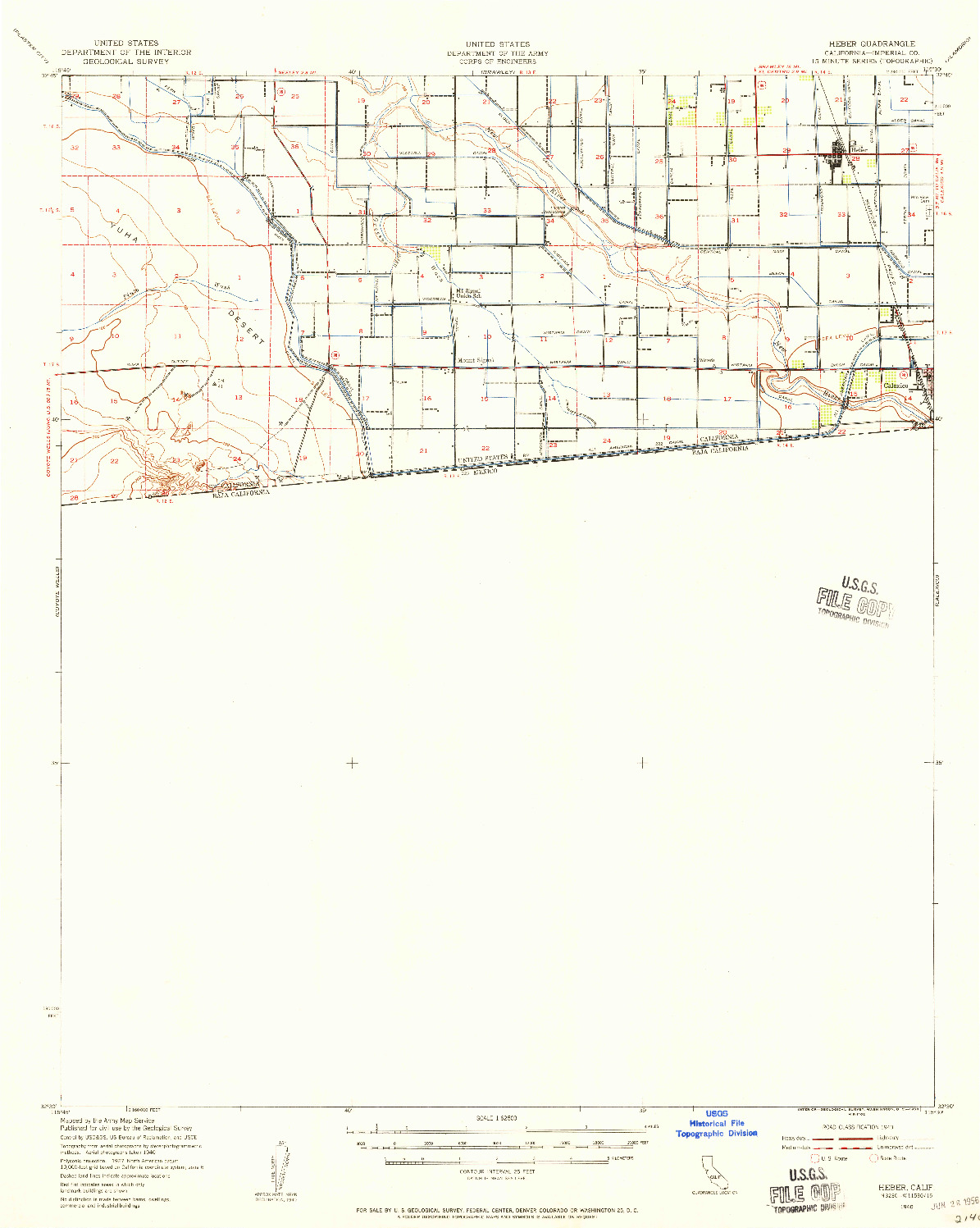 USGS 1:62500-SCALE QUADRANGLE FOR HEBER, CA 1940