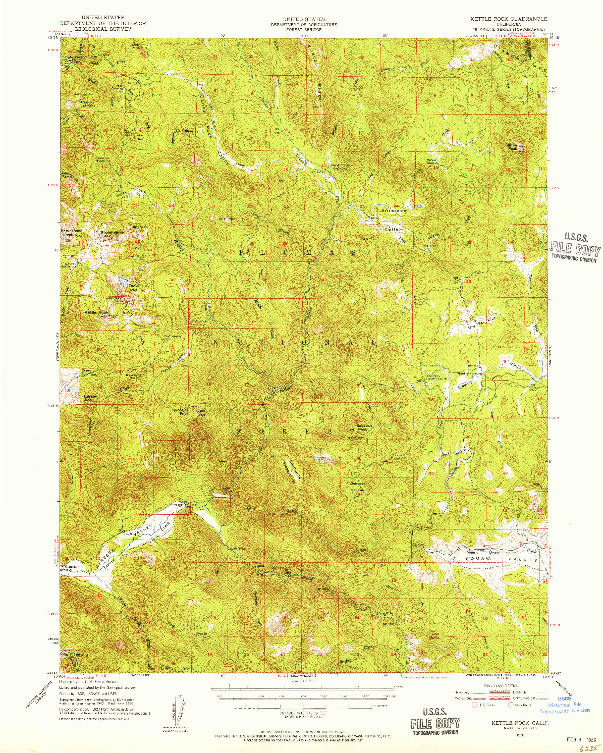 USGS 1:62500-SCALE QUADRANGLE FOR KETTLE ROCK, CA 1950