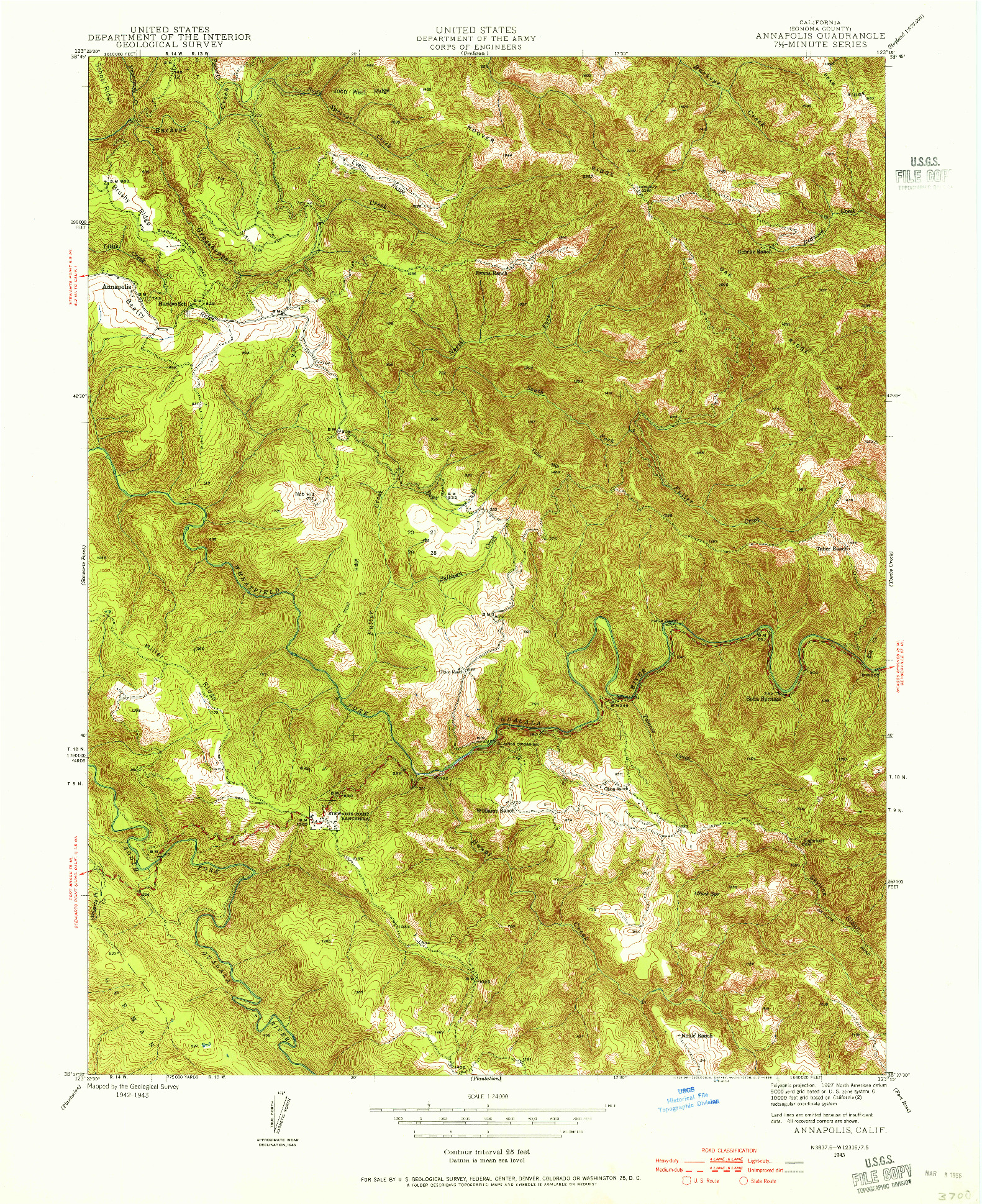 USGS 1:24000-SCALE QUADRANGLE FOR ANNAPOLIS, CA 1943