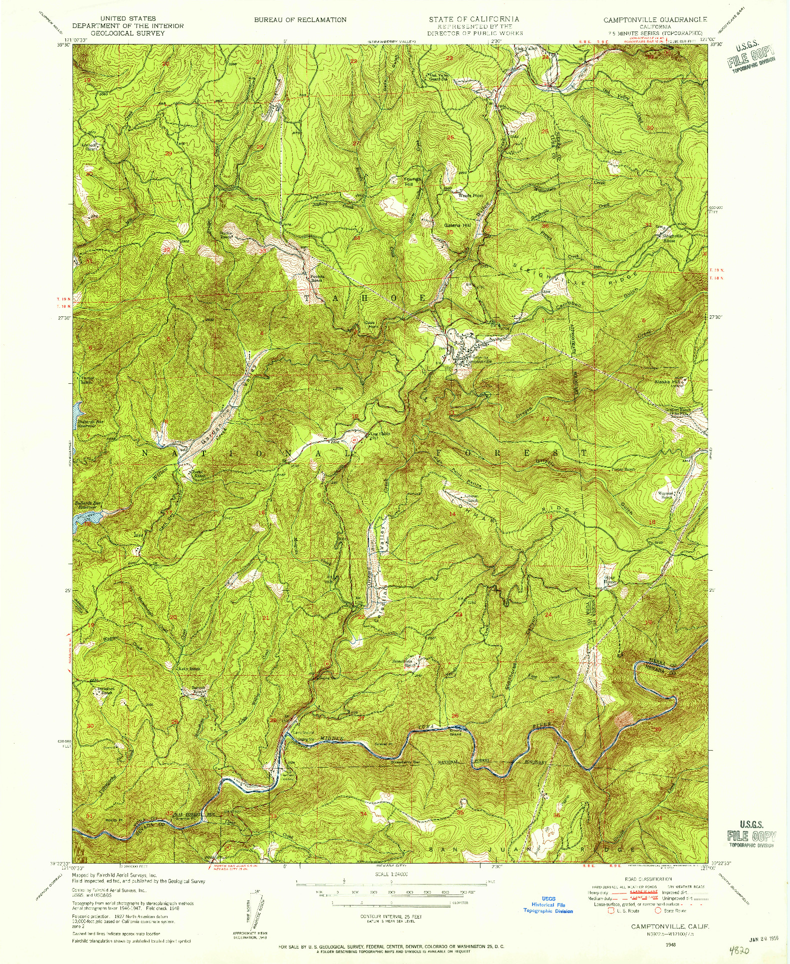 USGS 1:24000-SCALE QUADRANGLE FOR CAMPTONVILLE, CA 1948