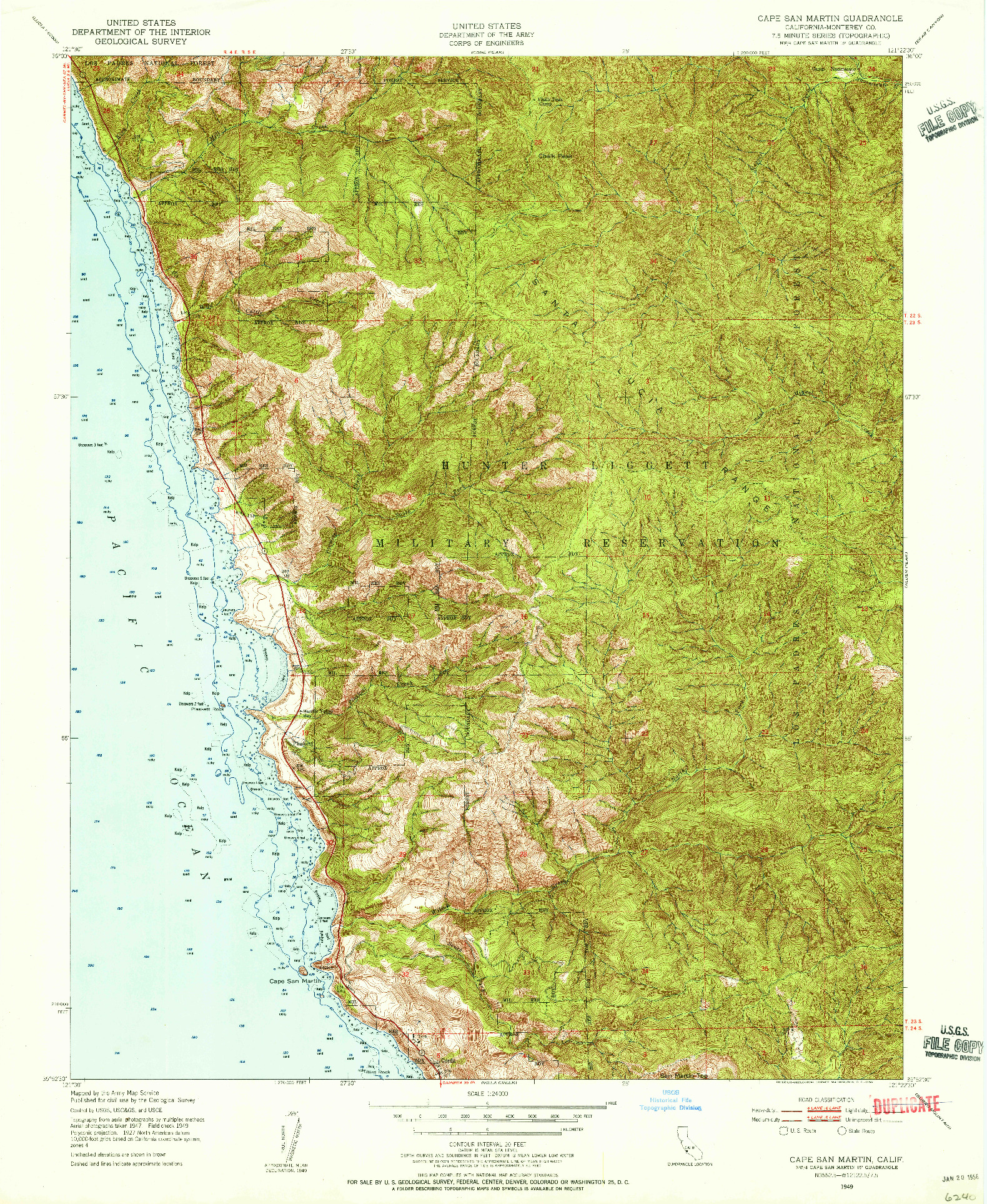 USGS 1:24000-SCALE QUADRANGLE FOR CAPE SAN MARTIN, CA 1949