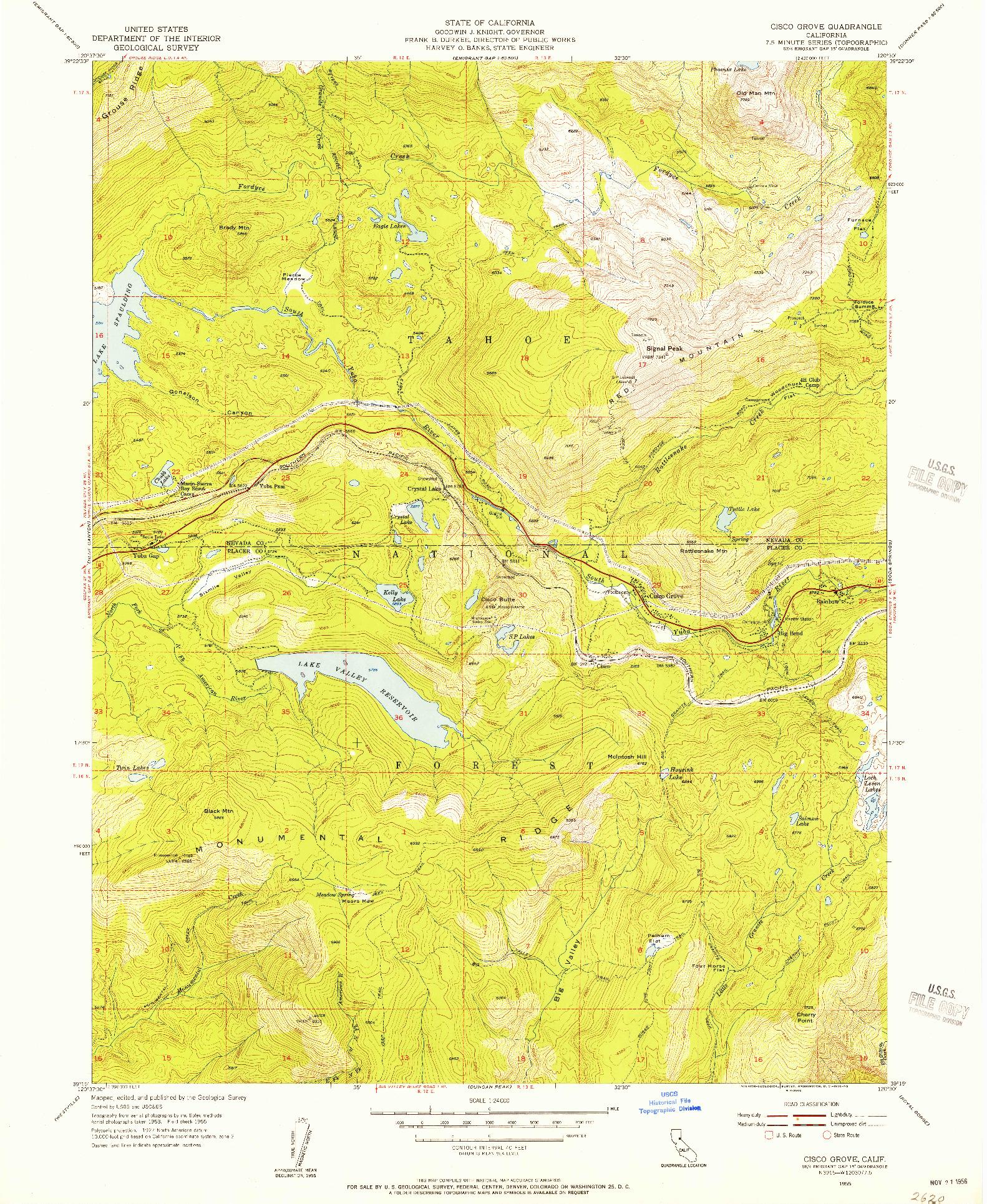 USGS 1:24000-SCALE QUADRANGLE FOR CISCO GROVE, CA 1955