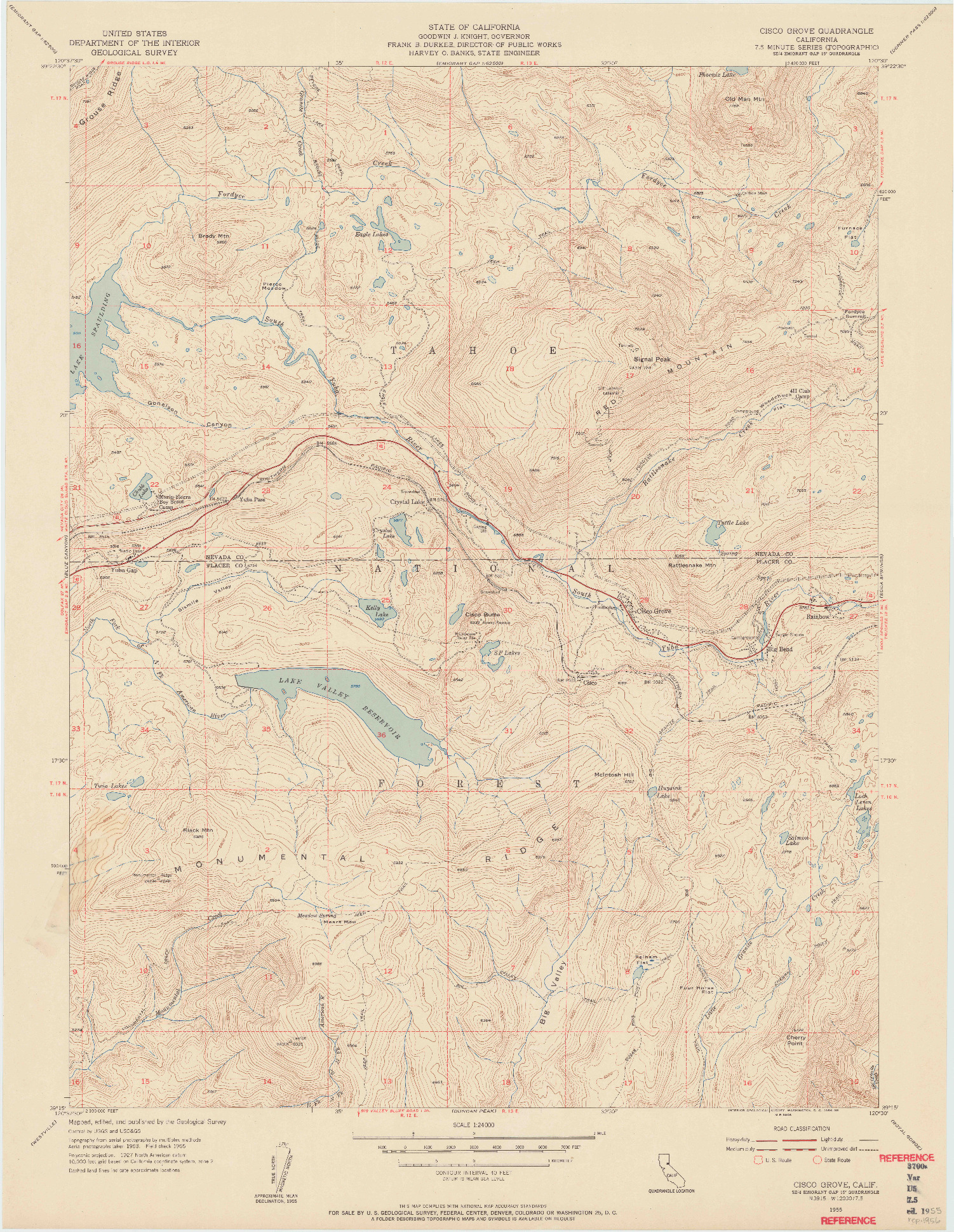 USGS 1:24000-SCALE QUADRANGLE FOR CISCO GROVE, CA 1955