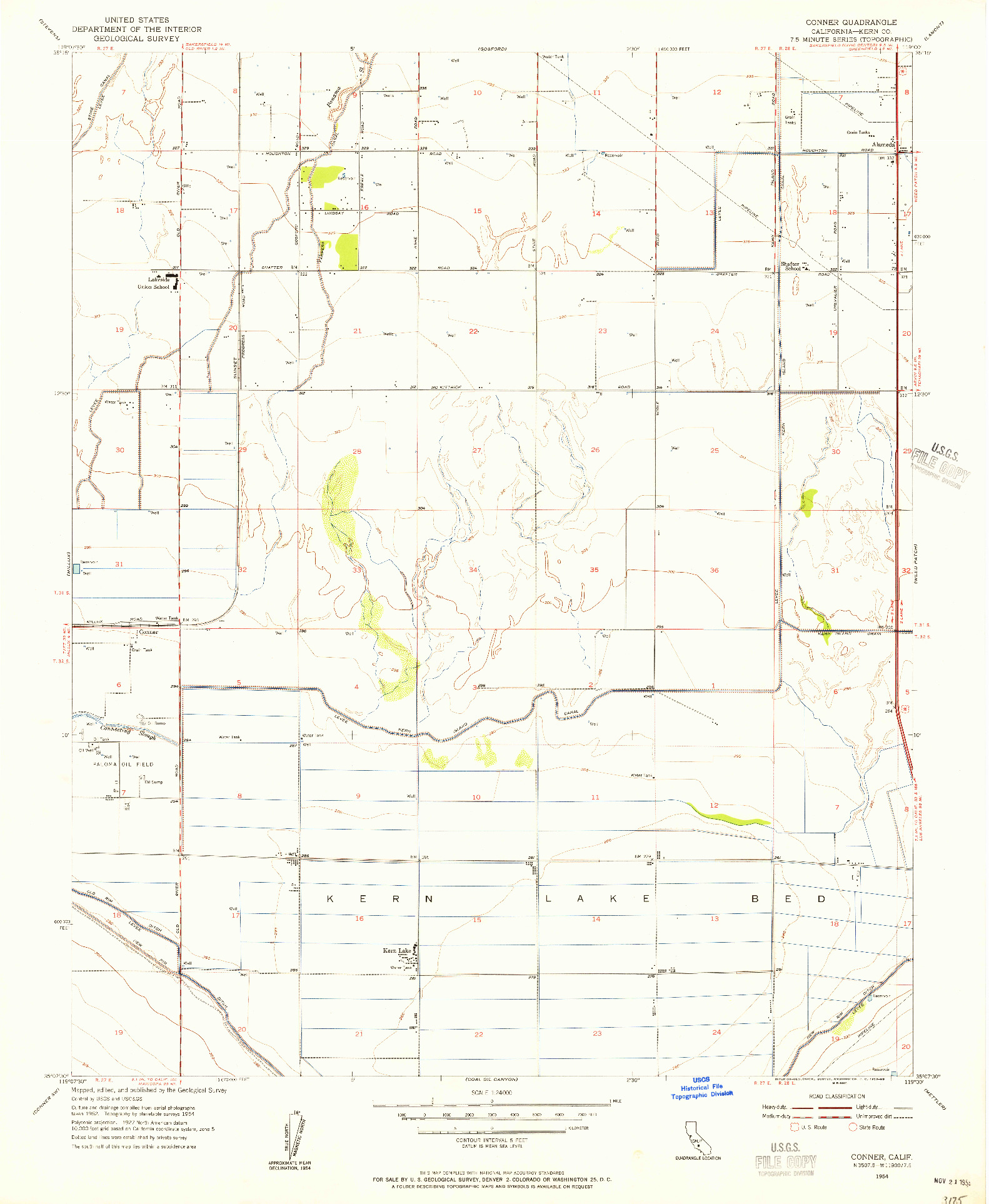 USGS 1:24000-SCALE QUADRANGLE FOR CONNER, CA 1954