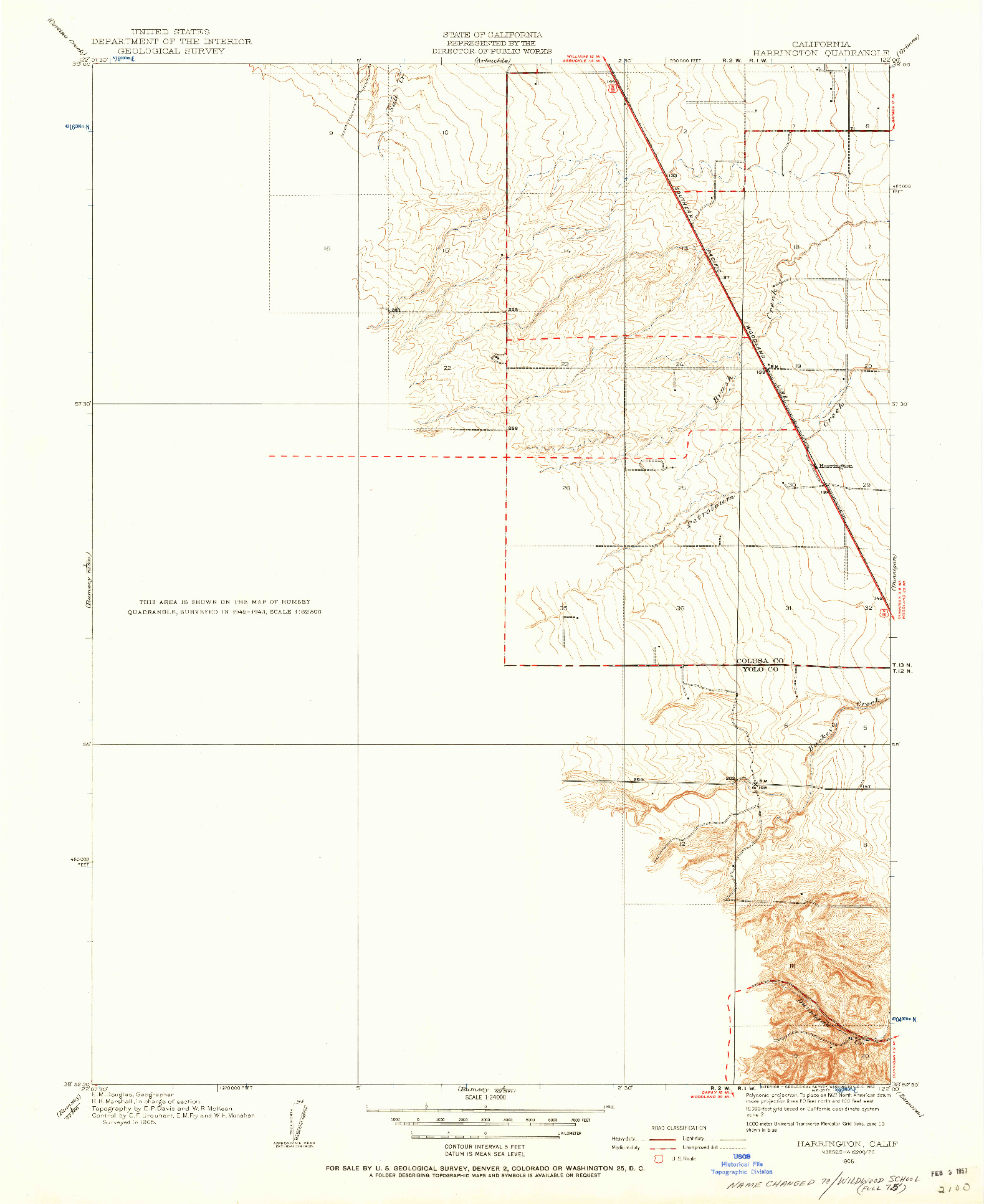 USGS 1:24000-SCALE QUADRANGLE FOR HARRINGTON, CA 1905