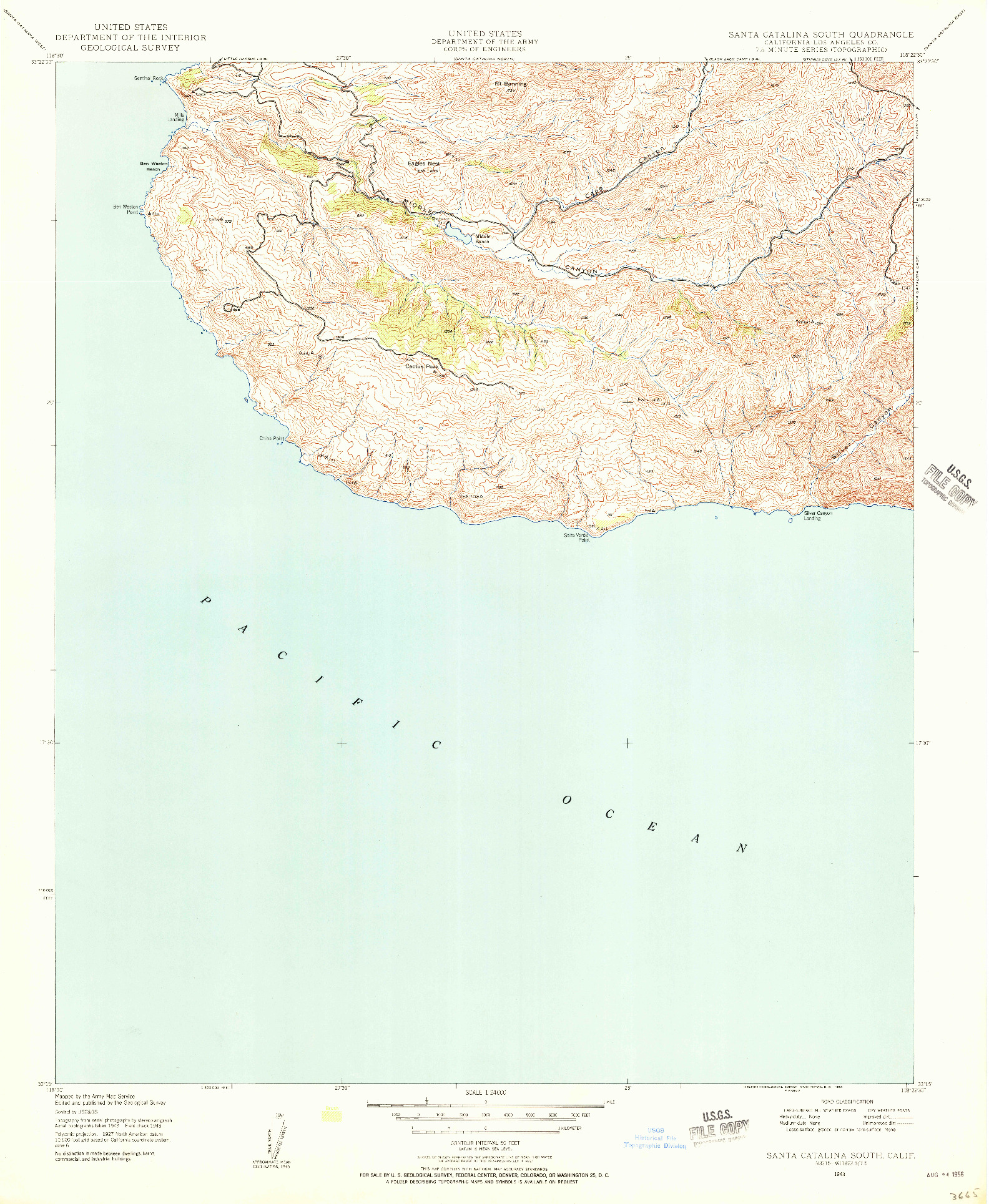 USGS 1:24000-SCALE QUADRANGLE FOR SANTA CATALINA SOUTH, CA 1943