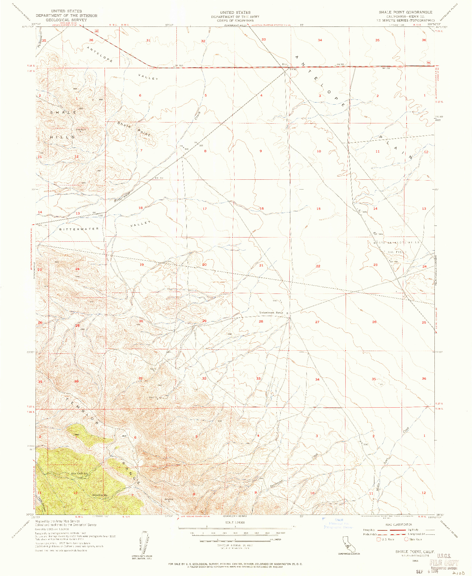 USGS 1:24000-SCALE QUADRANGLE FOR SHALE POINT, CA 1953