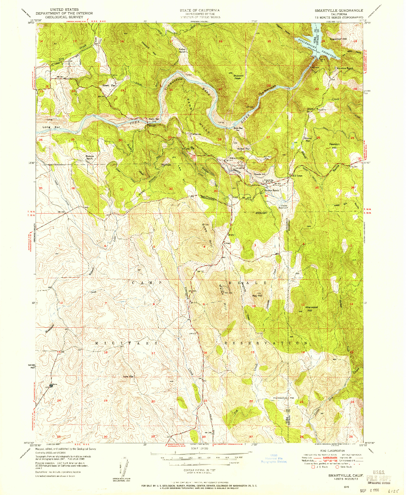 USGS 1:24000-SCALE QUADRANGLE FOR SMARTVILLE, CA 1949