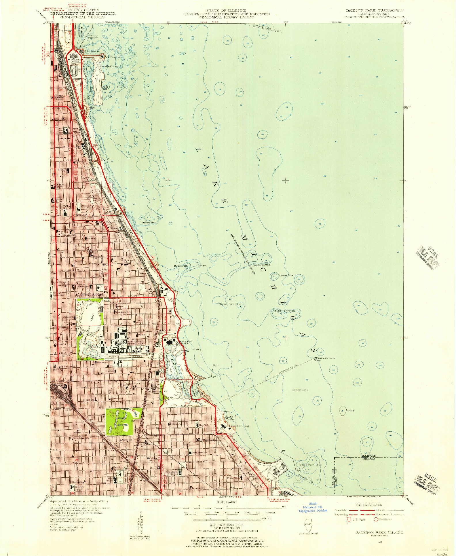 USGS 1:24000-SCALE QUADRANGLE FOR JACKSON PARK, IL 1953