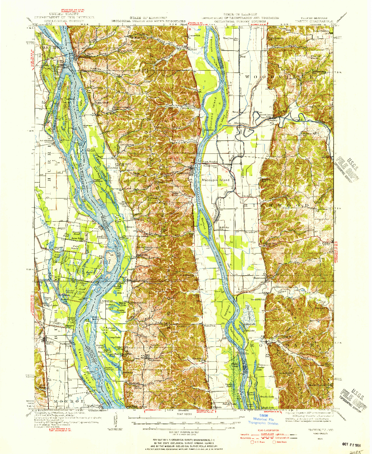 USGS 1:62500-SCALE QUADRANGLE FOR HARDIN, IL 1934