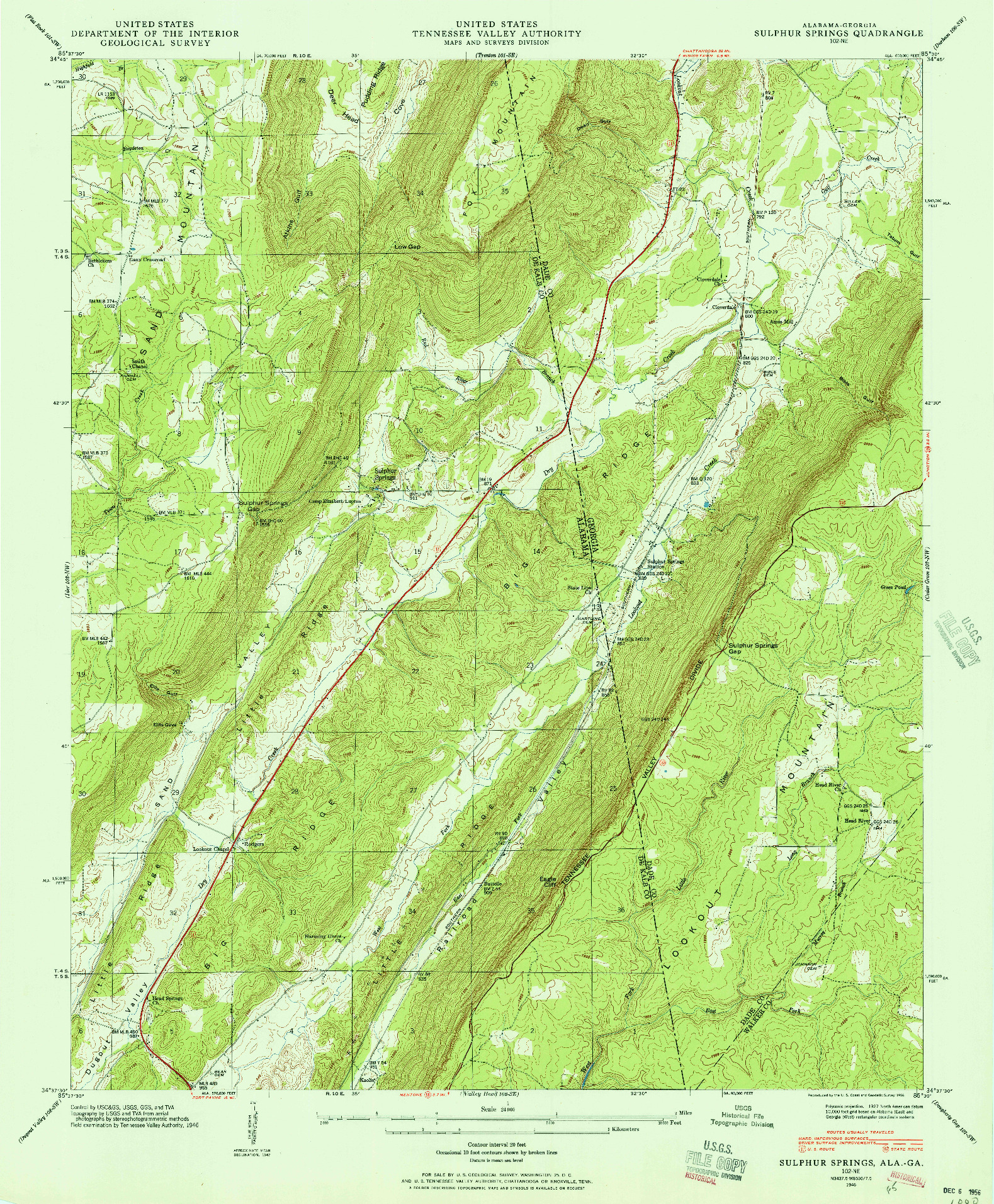 USGS 1:24000-SCALE QUADRANGLE FOR SULPHUR SPRINGS, AL 1946