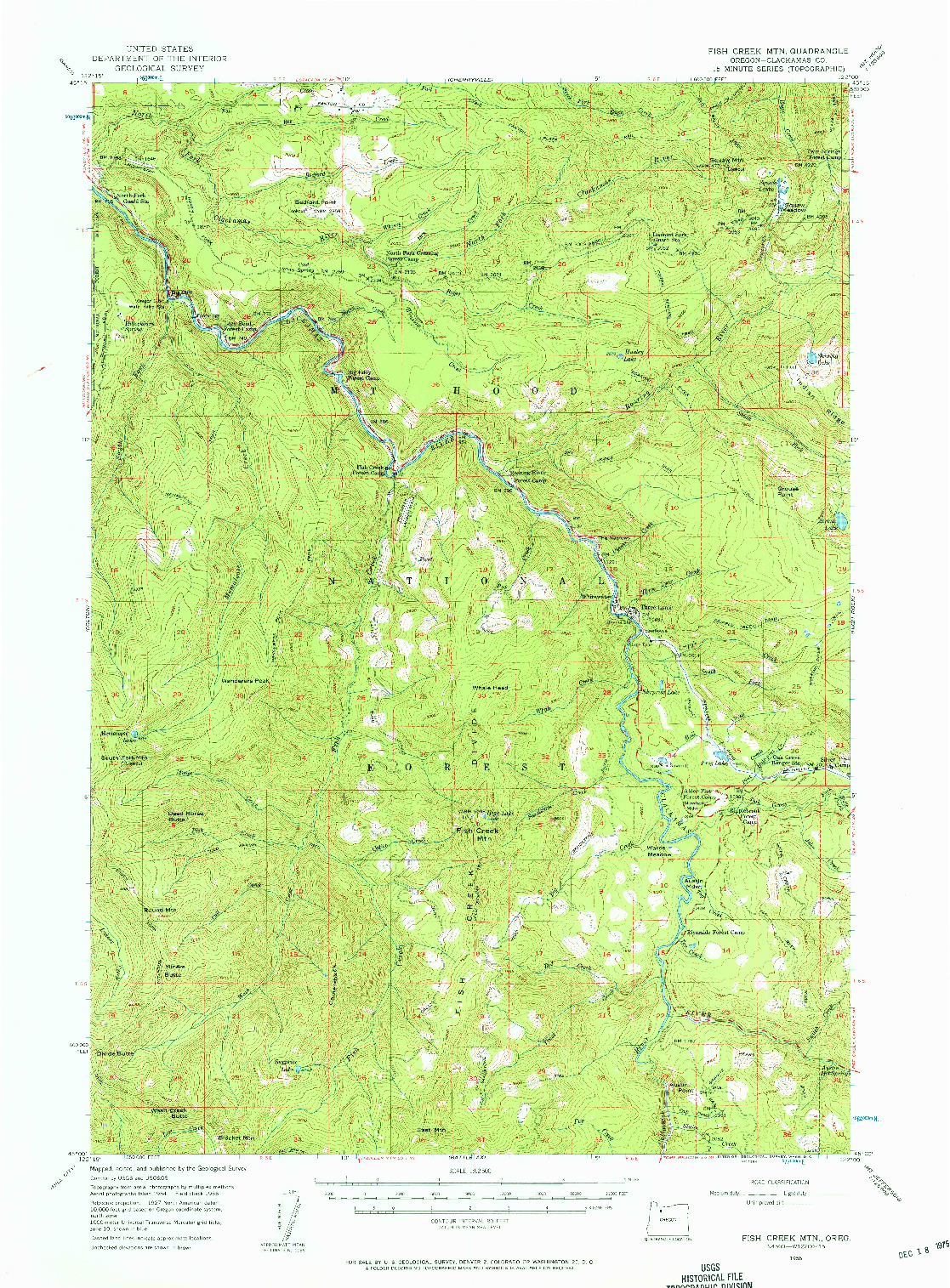 USGS 1:62500-SCALE QUADRANGLE FOR FISH CREEK MTN, OR 1956