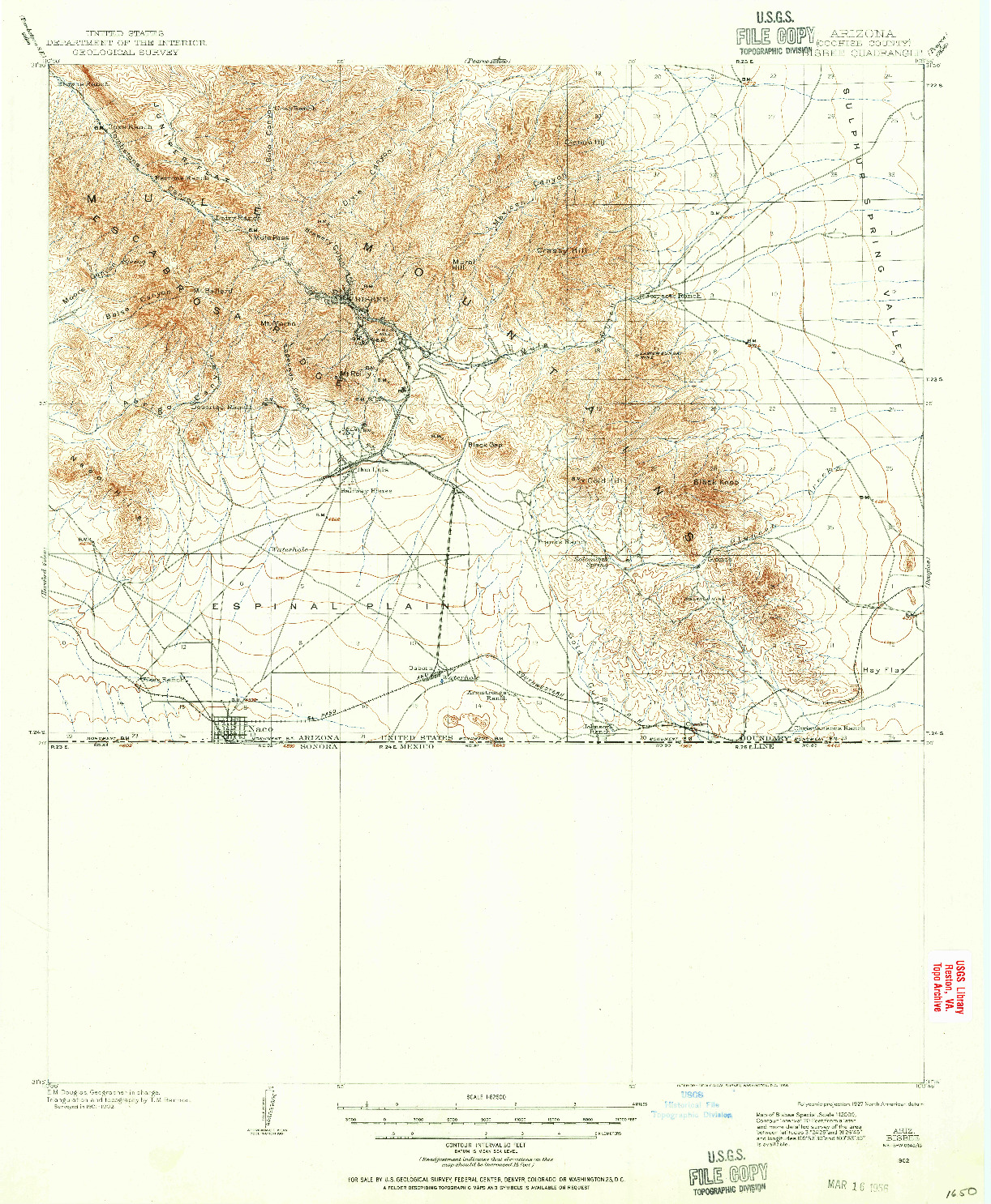 USGS 1:62500-SCALE QUADRANGLE FOR BISBEE, AZ 1902