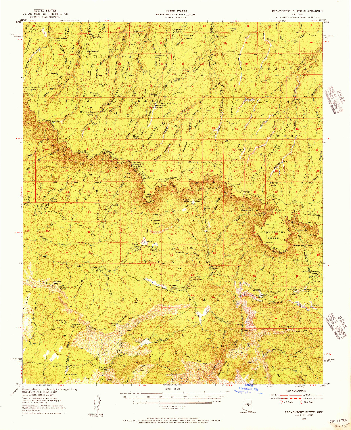 USGS 1:62500-SCALE QUADRANGLE FOR PROMONTORY BUTTE, AZ 1952