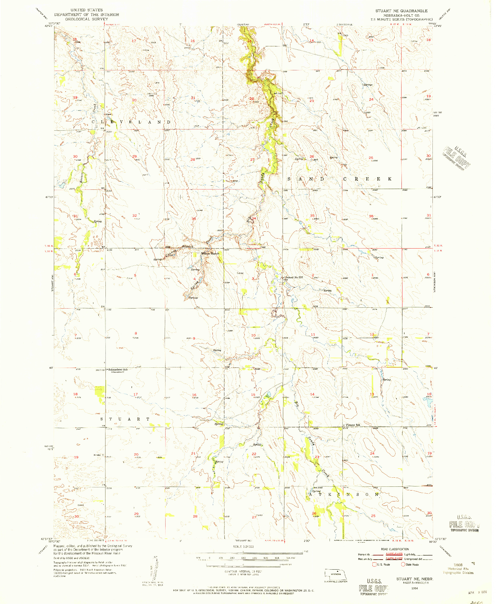 USGS 1:24000-SCALE QUADRANGLE FOR STUART NE, NE 1954