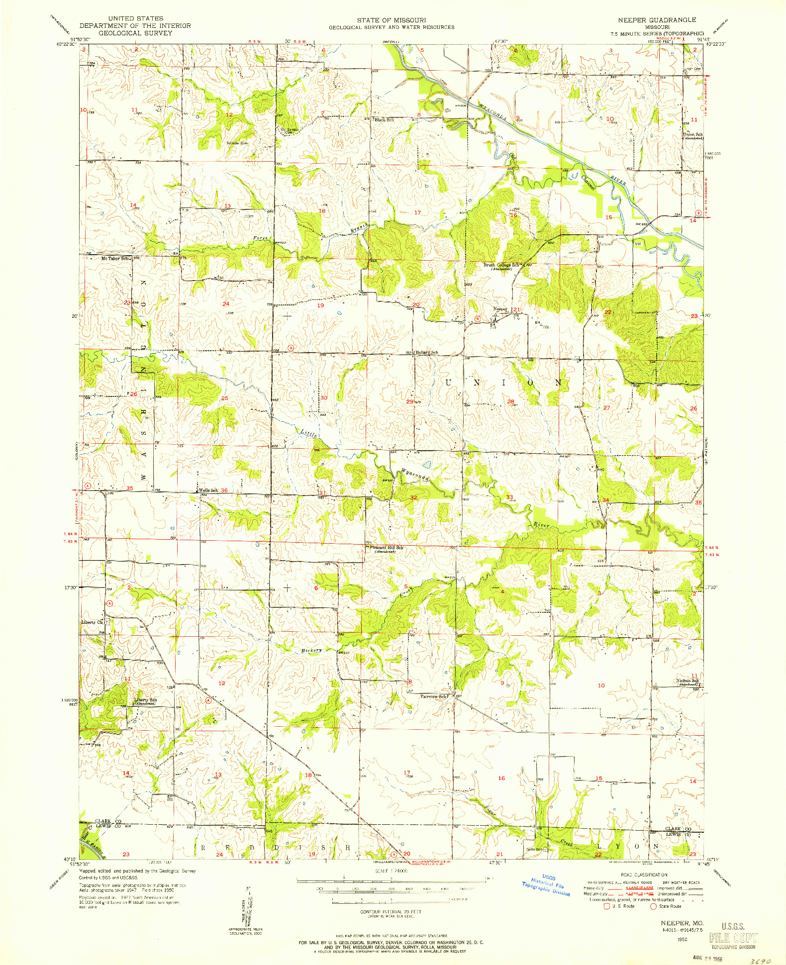 USGS 1:24000-SCALE QUADRANGLE FOR NEEPER, MO 1950