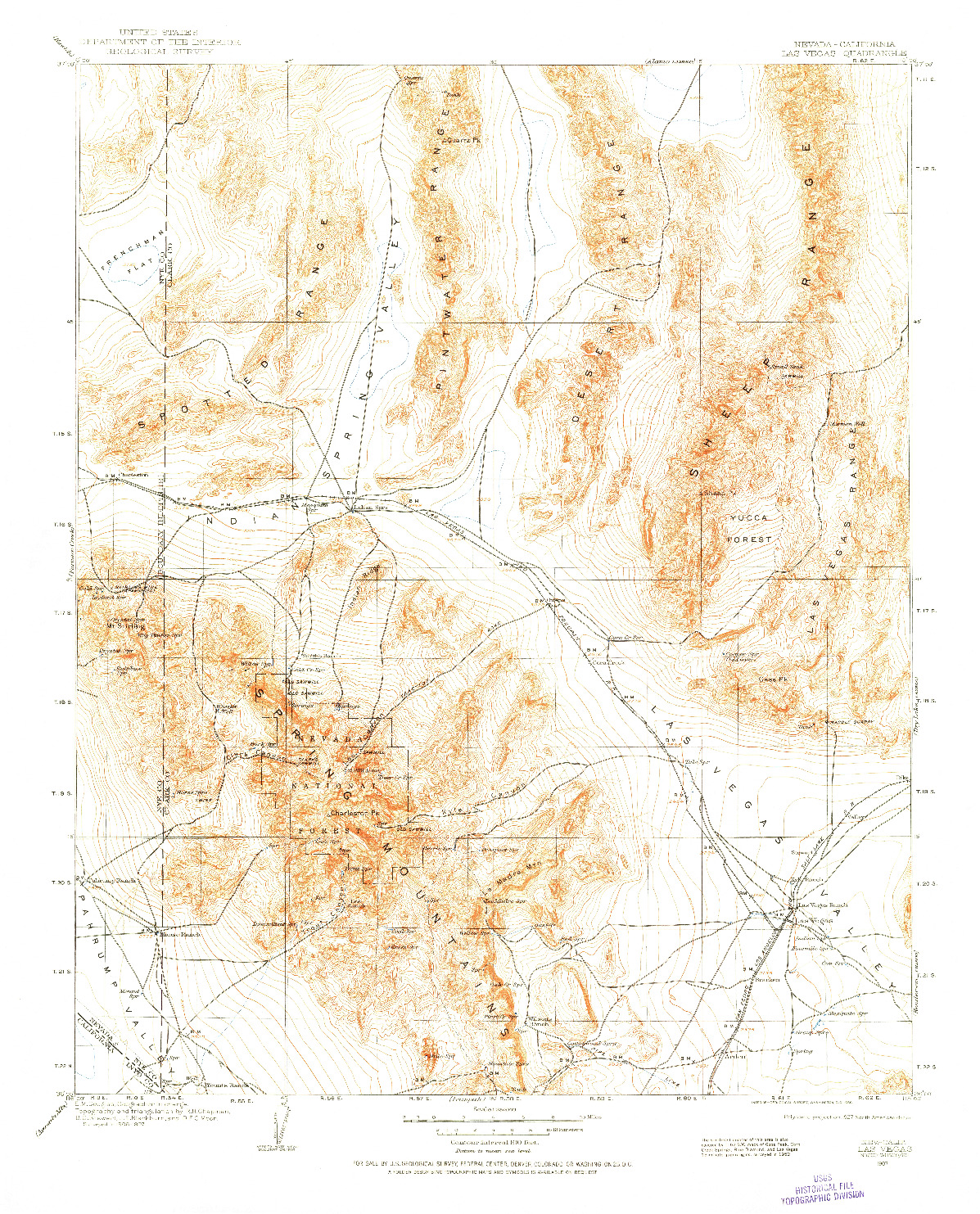 USGS 1:250000-SCALE QUADRANGLE FOR LAS VEGAS, NV 1907