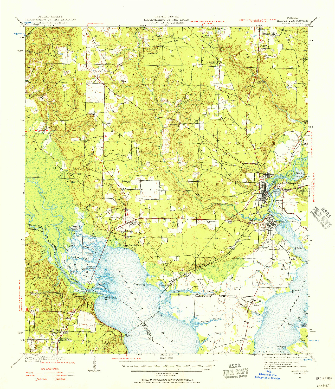 USGS 1:62500-SCALE QUADRANGLE FOR MILTON, FL 1941