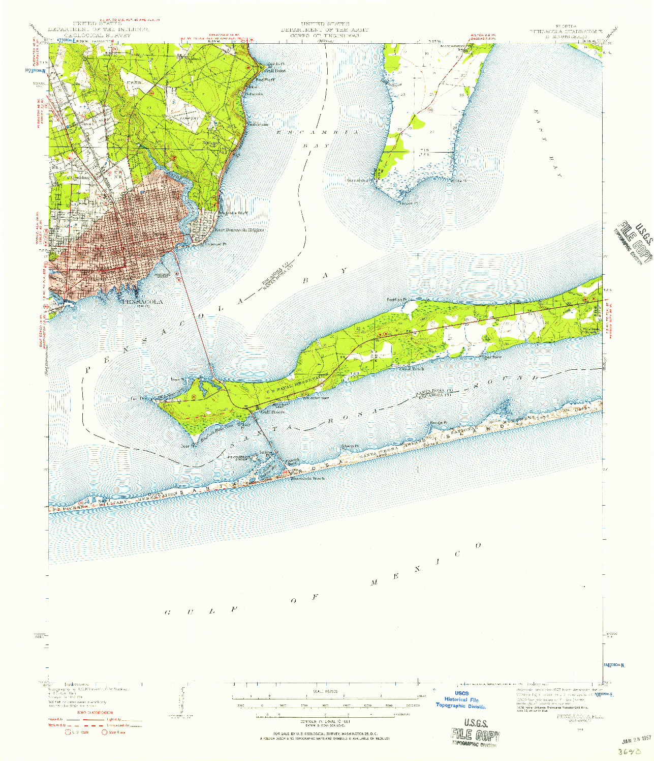 USGS 1:62500-SCALE QUADRANGLE FOR PENSACOLA, FL 1941