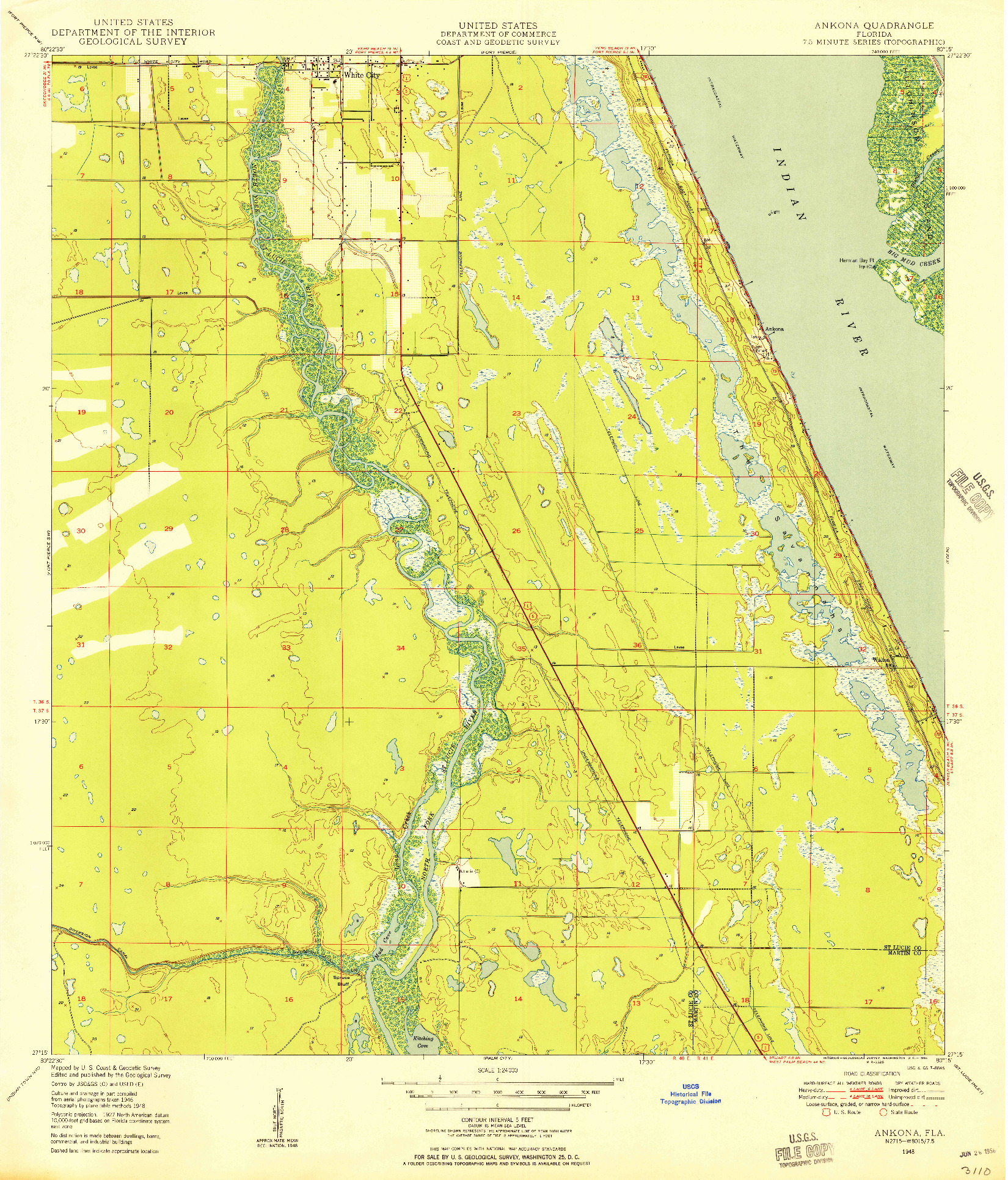USGS 1:24000-SCALE QUADRANGLE FOR ANKONA, FL 1948