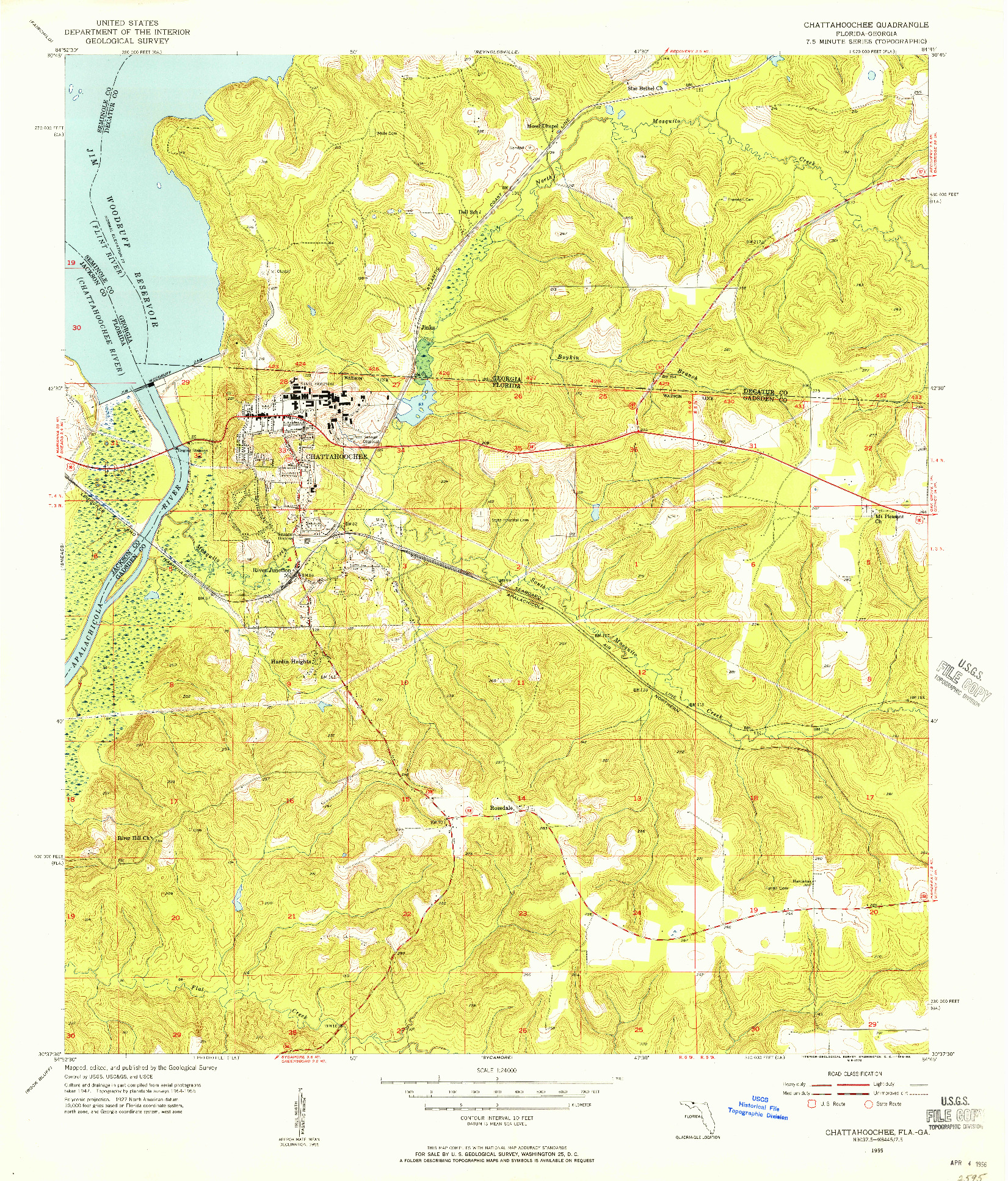 USGS 1:24000-SCALE QUADRANGLE FOR CHATTAHOOCHEE, FL 1955