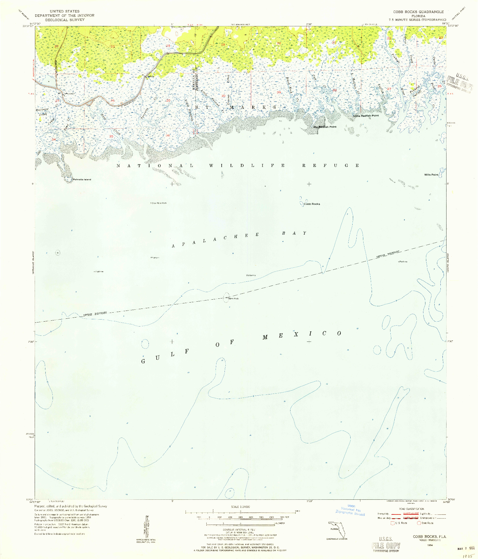 USGS 1:24000-SCALE QUADRANGLE FOR COBB ROCKS, FL 1954