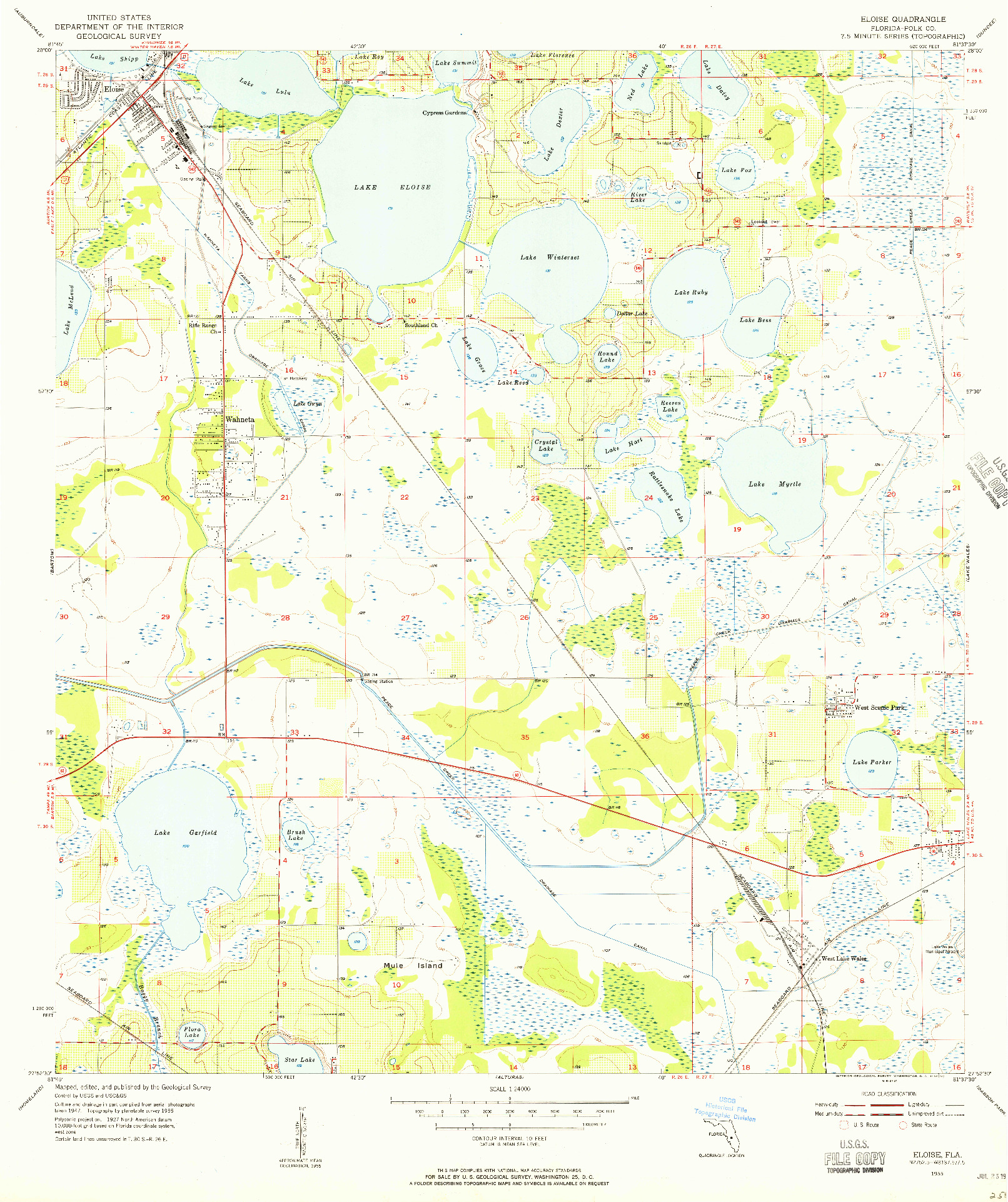 USGS 1:24000-SCALE QUADRANGLE FOR ELOISE, FL 1955