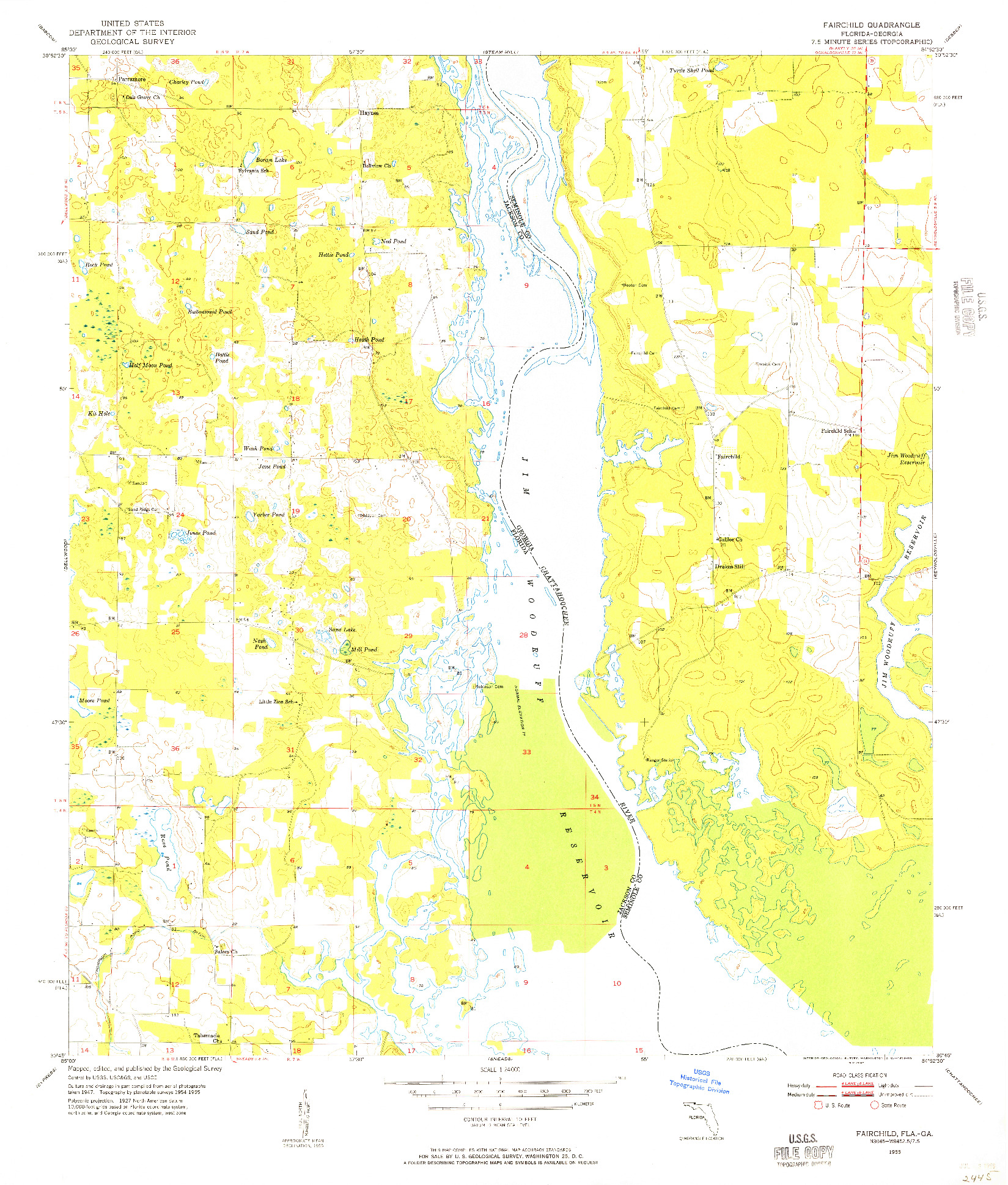 USGS 1:24000-SCALE QUADRANGLE FOR FAIRCHILD, FL 1955