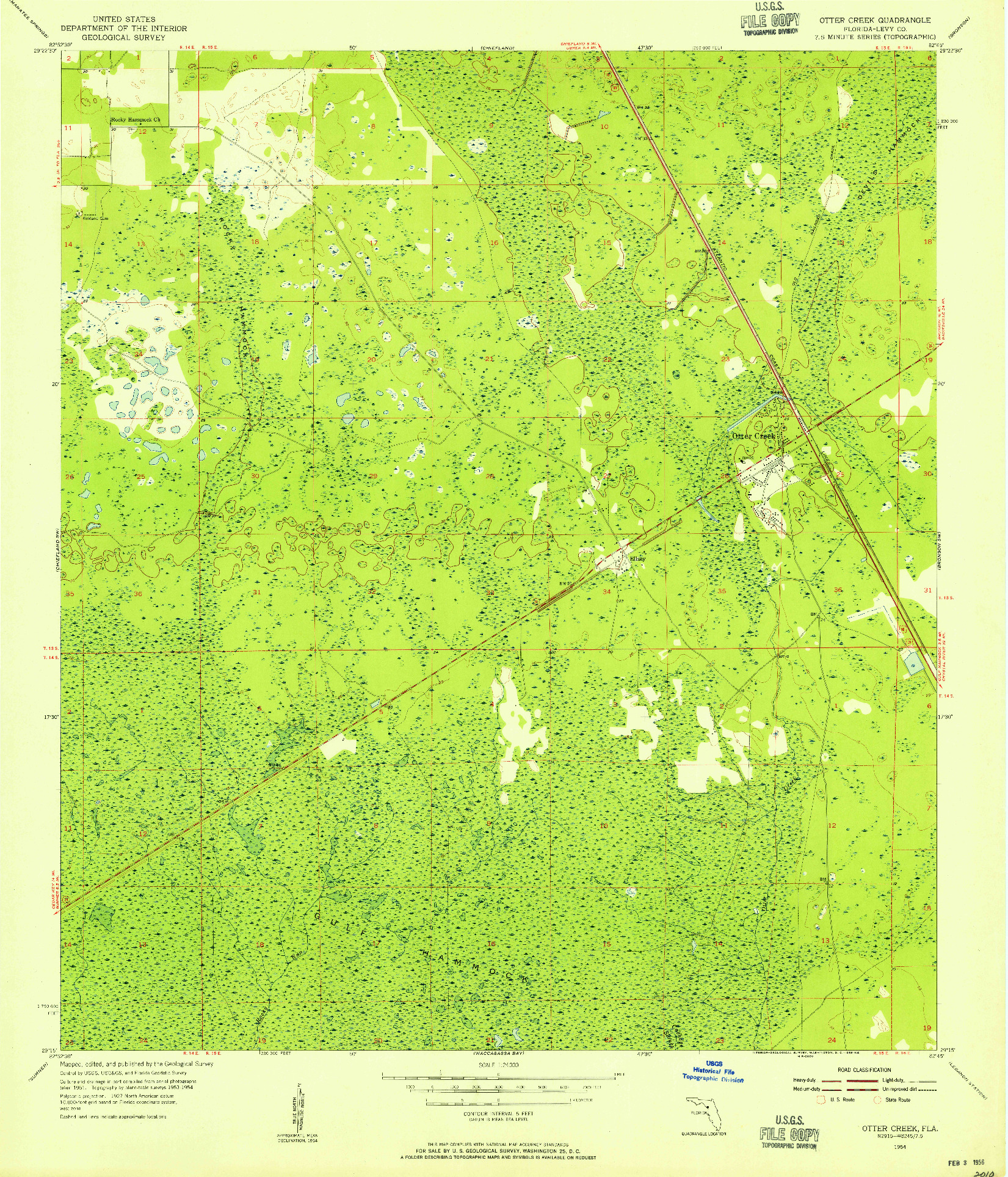 USGS 1:24000-SCALE QUADRANGLE FOR OTTER CREEK, FL 1954